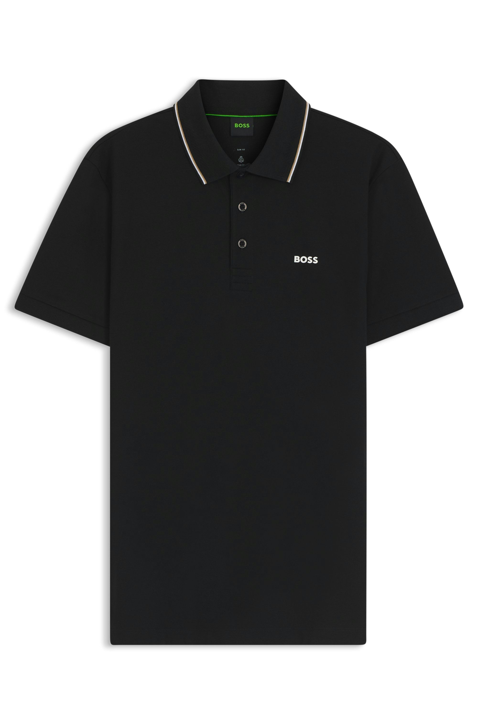 Polotričko slim fit z strečové bavlny s rychleschnoucími vlastnostmi - Black