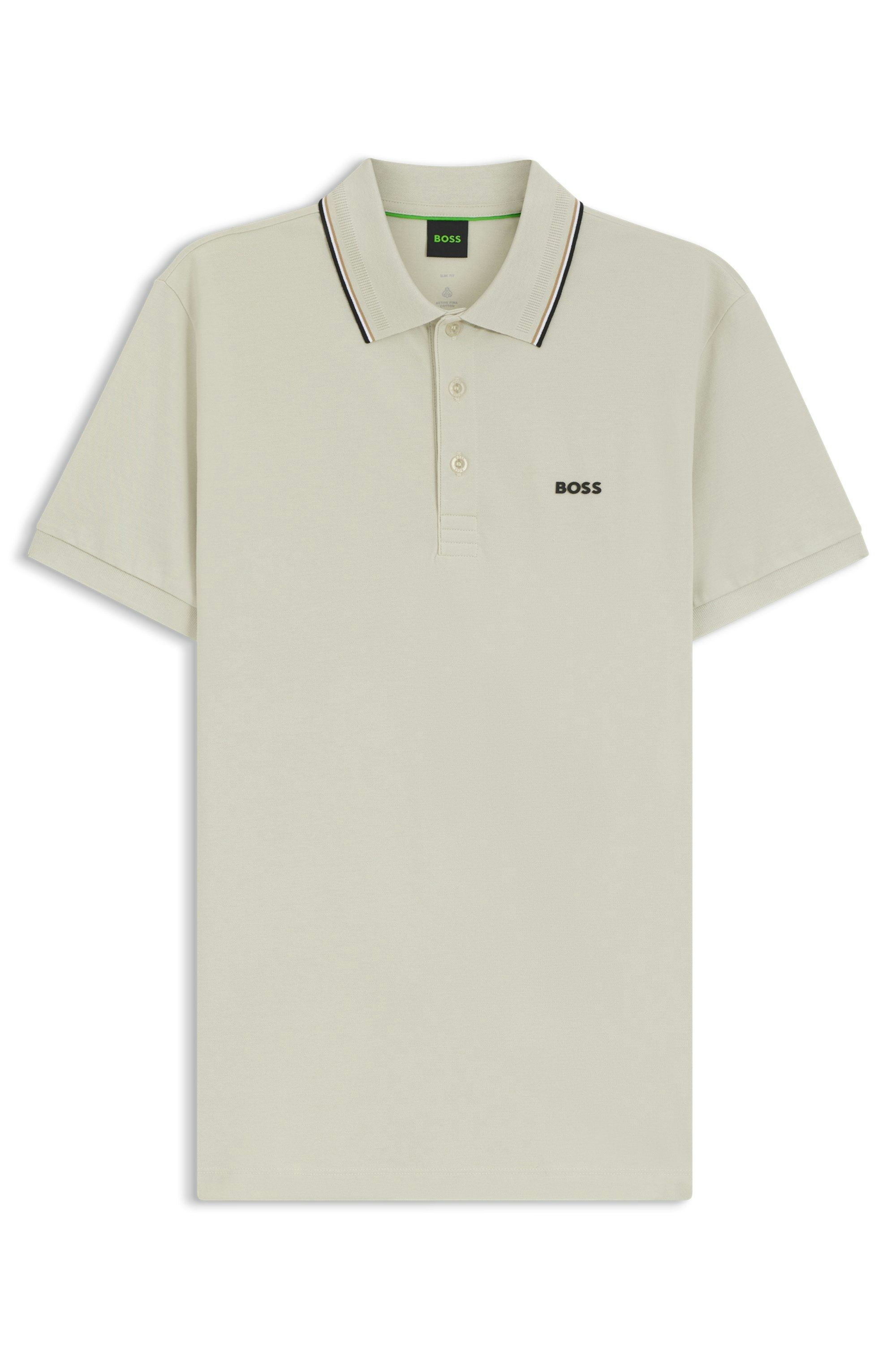 Polotričko slim fit z strečové bavlny s rychleschnoucími vlastnostmi - Light Beige