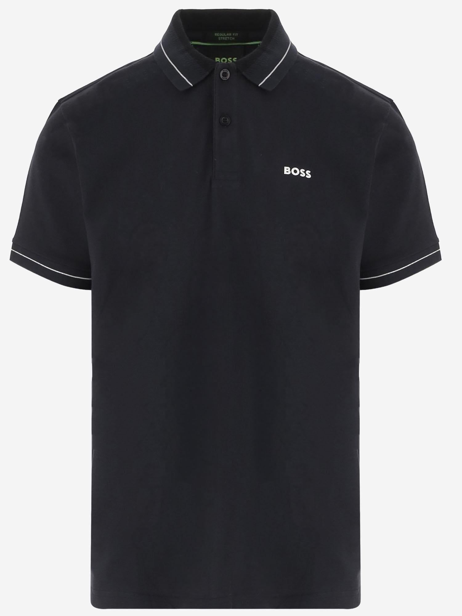 Polotričko ze strečové bavlny s pruhovanými lemy - Dark Blue