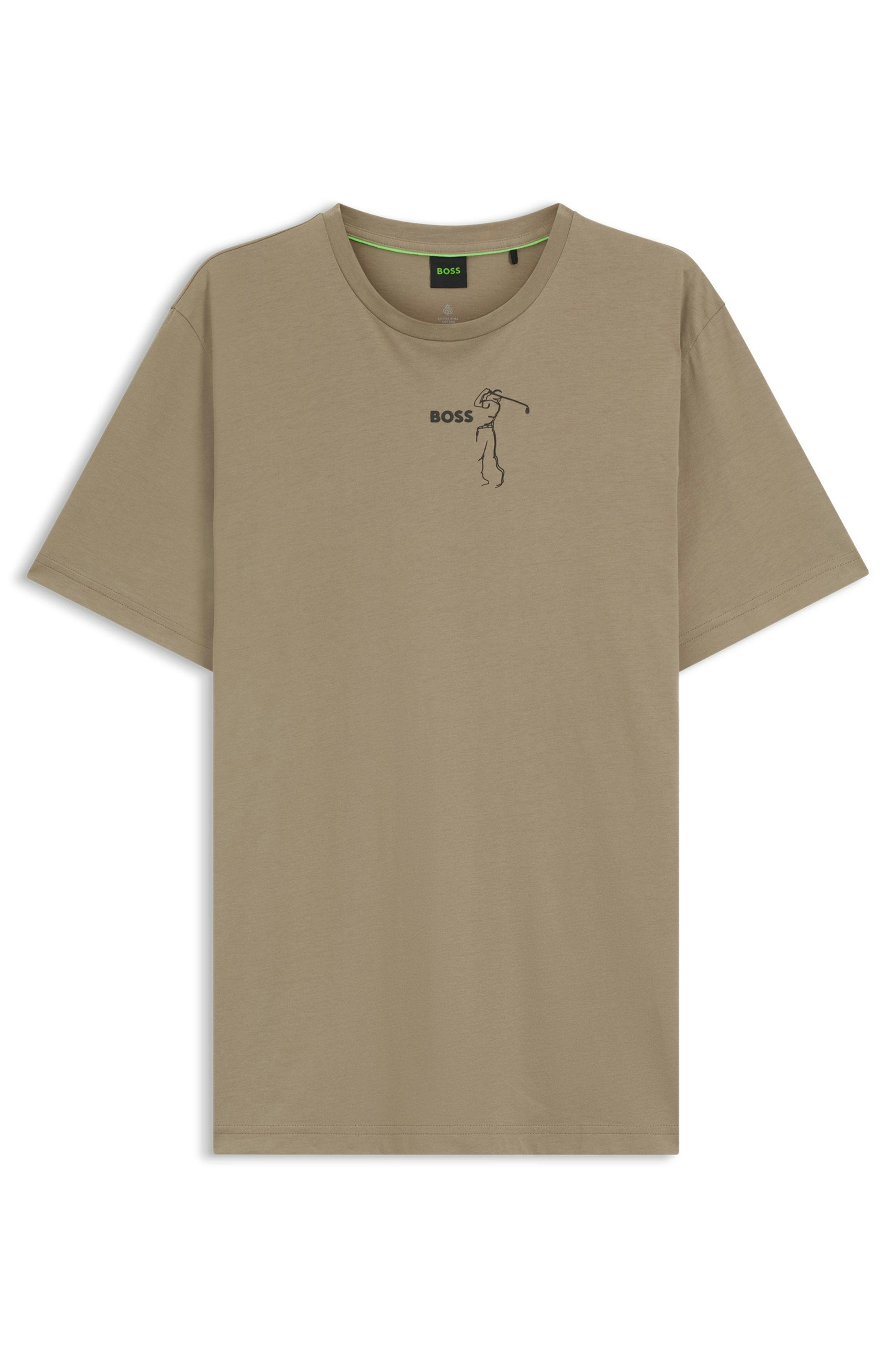 Bavlněné tričko odvádějící vlhkost s golfovým motivem - Light/Pastel Green