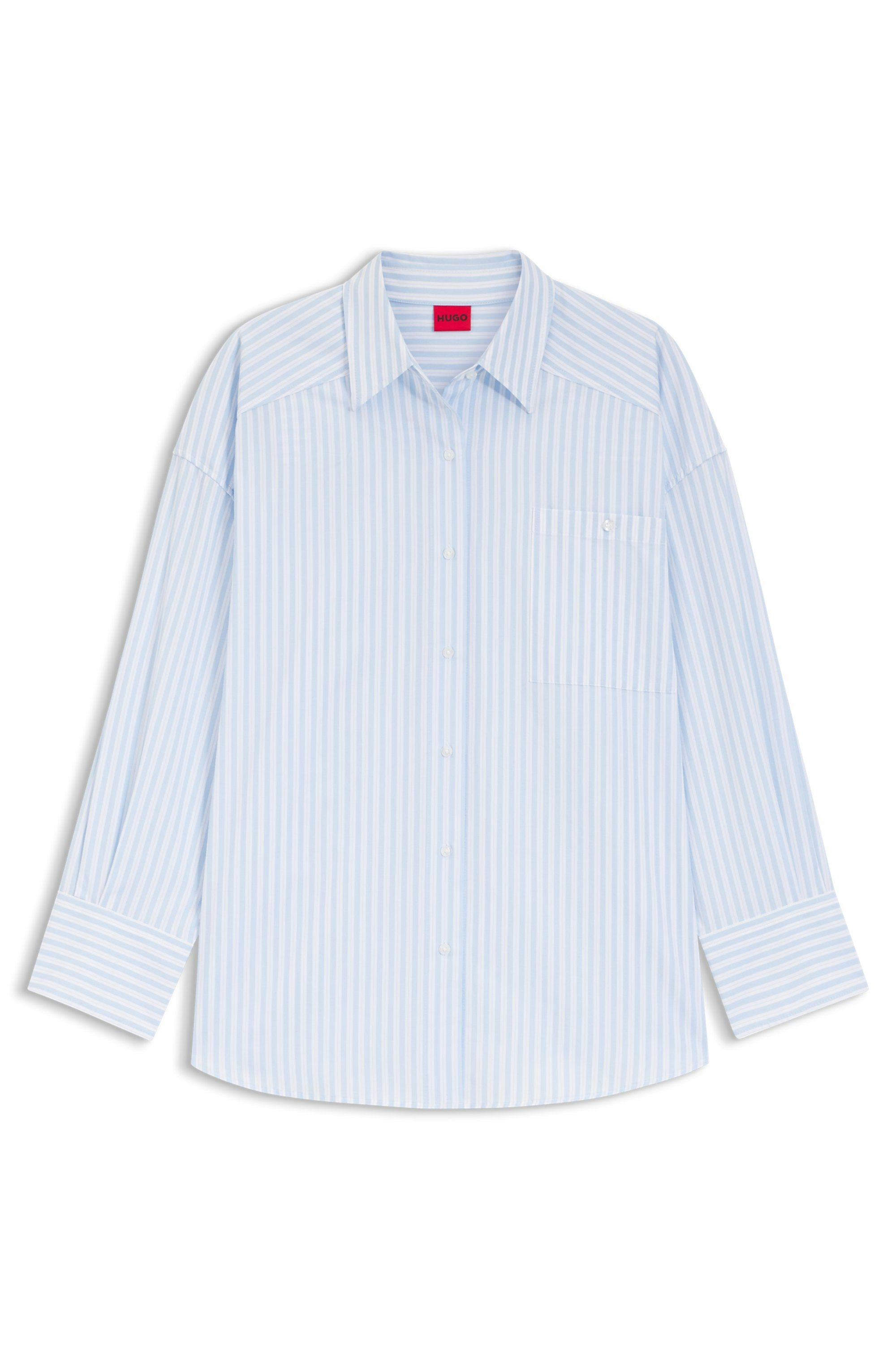 Halenka oversized fit z pruhovaného bavlněného popelínu - Open Miscellaneous