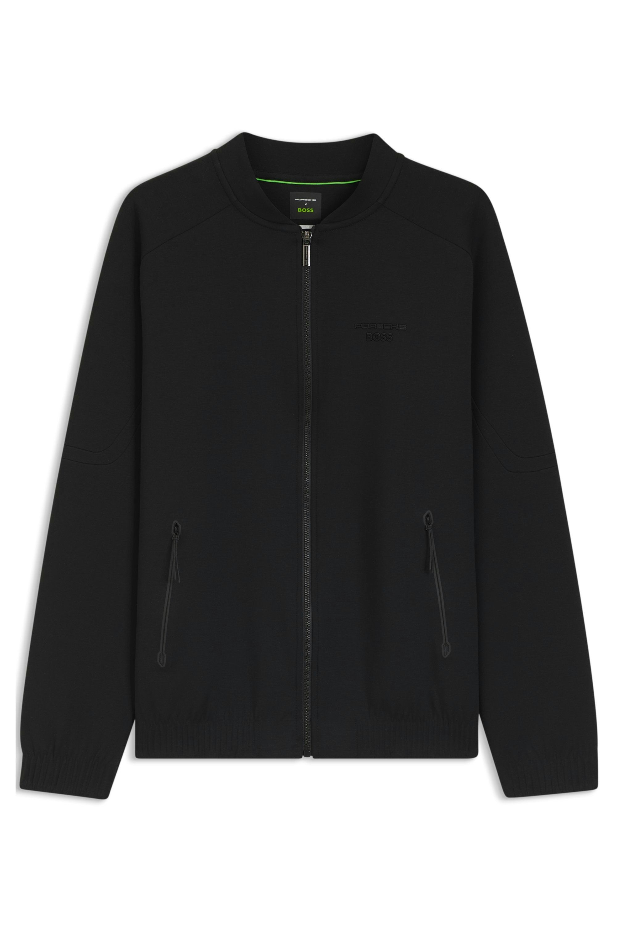 Mikina na zip Porsche x BOSS s reliéfním potiskem - Black