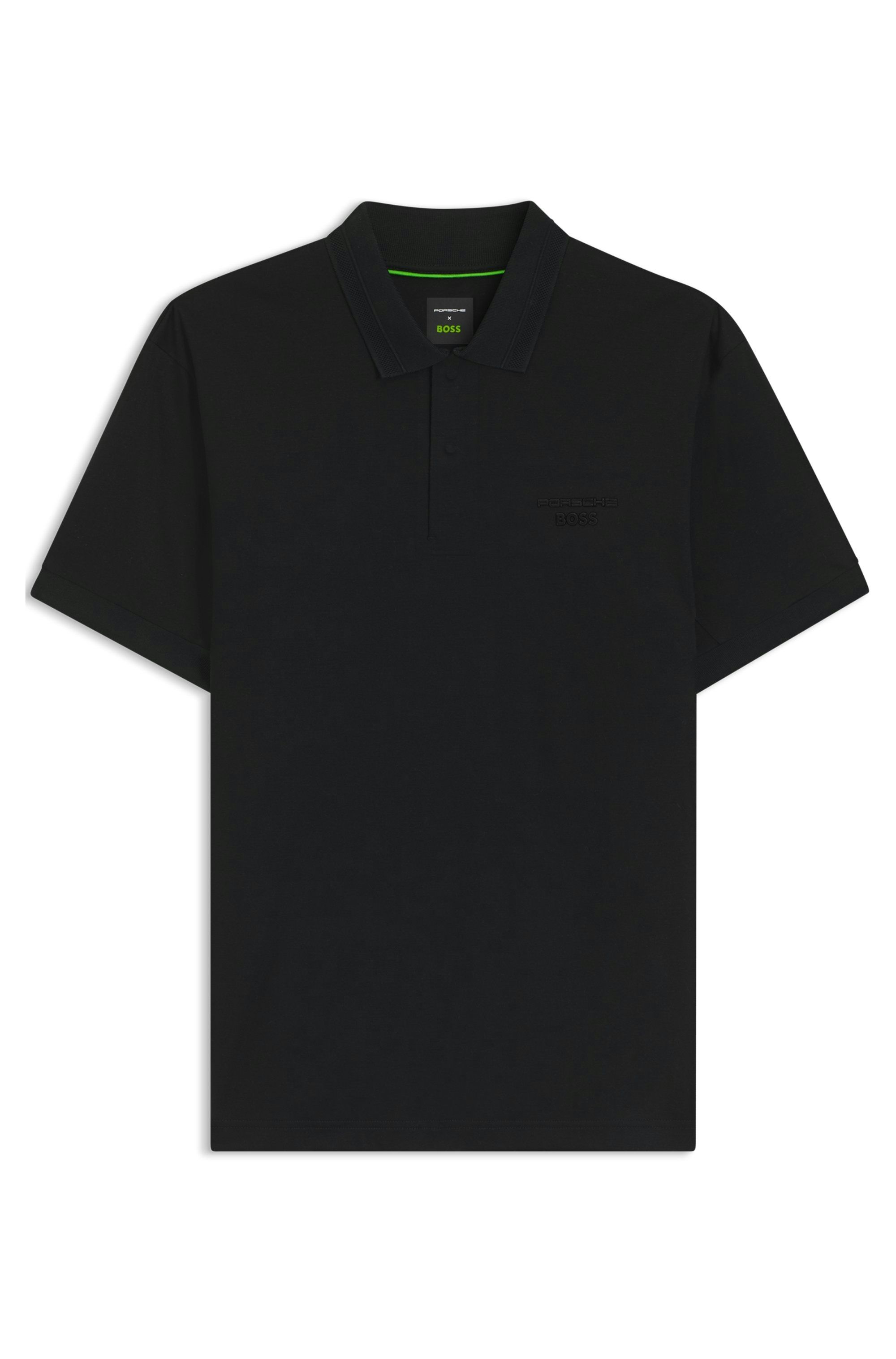 Polotričko Porsche x BOSS z mercerizované bavlny - Black
