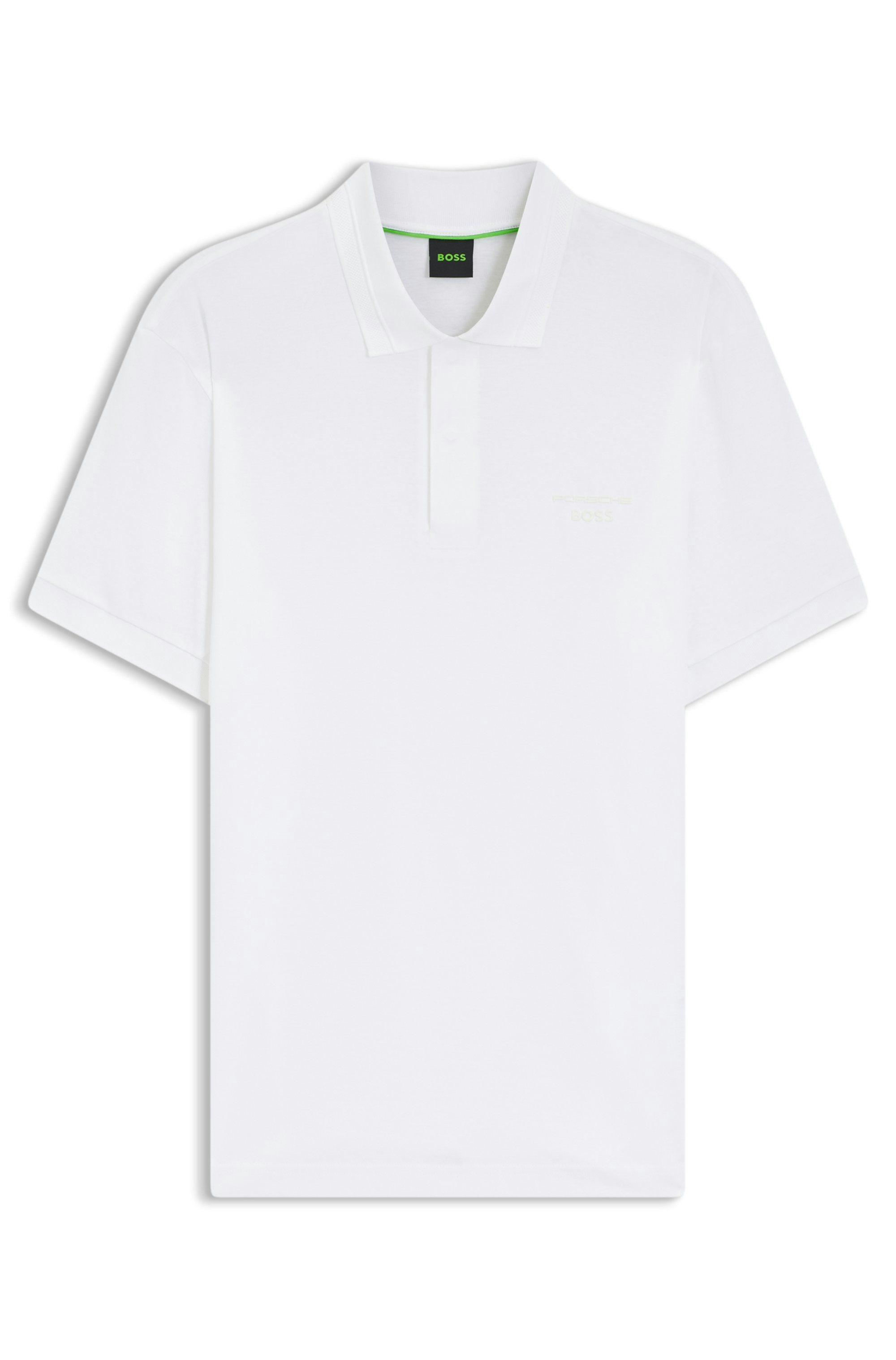 Polotričko Porsche x BOSS z mercerizované bavlny - White