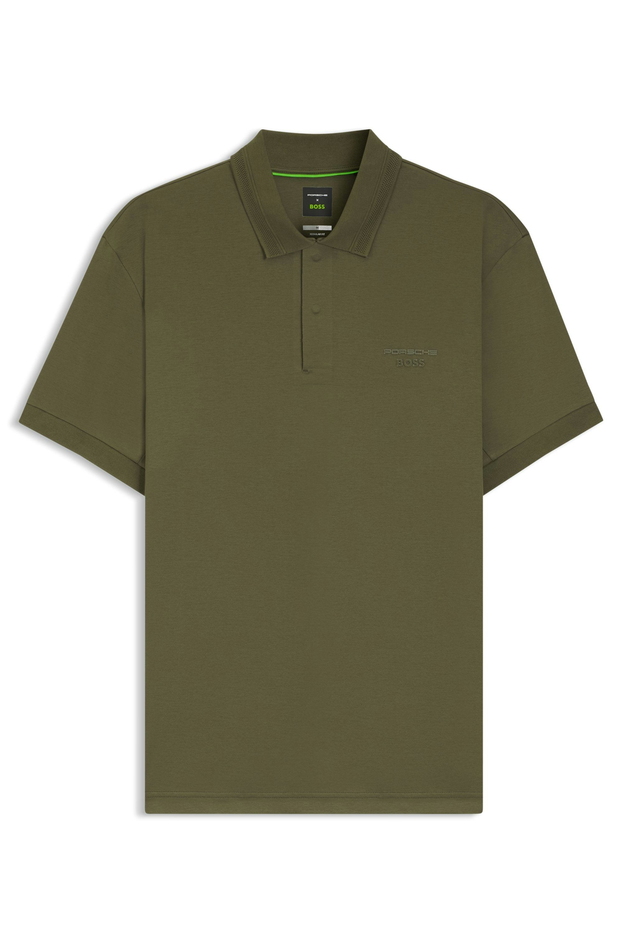Polotričko Porsche x BOSS z mercerizované bavlny - Open Green