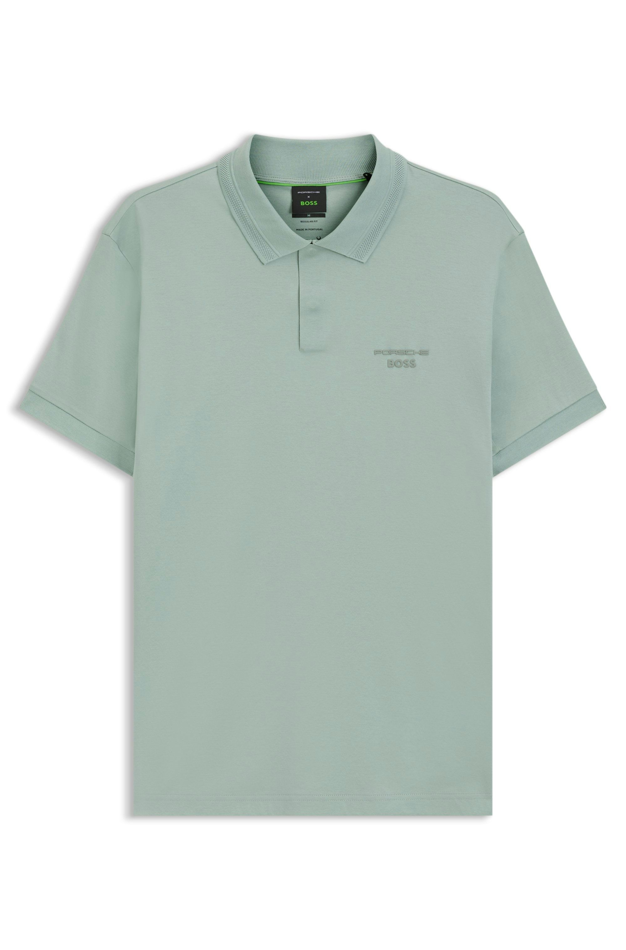 Polotričko Porsche x BOSS z mercerizované bavlny - Open Green
