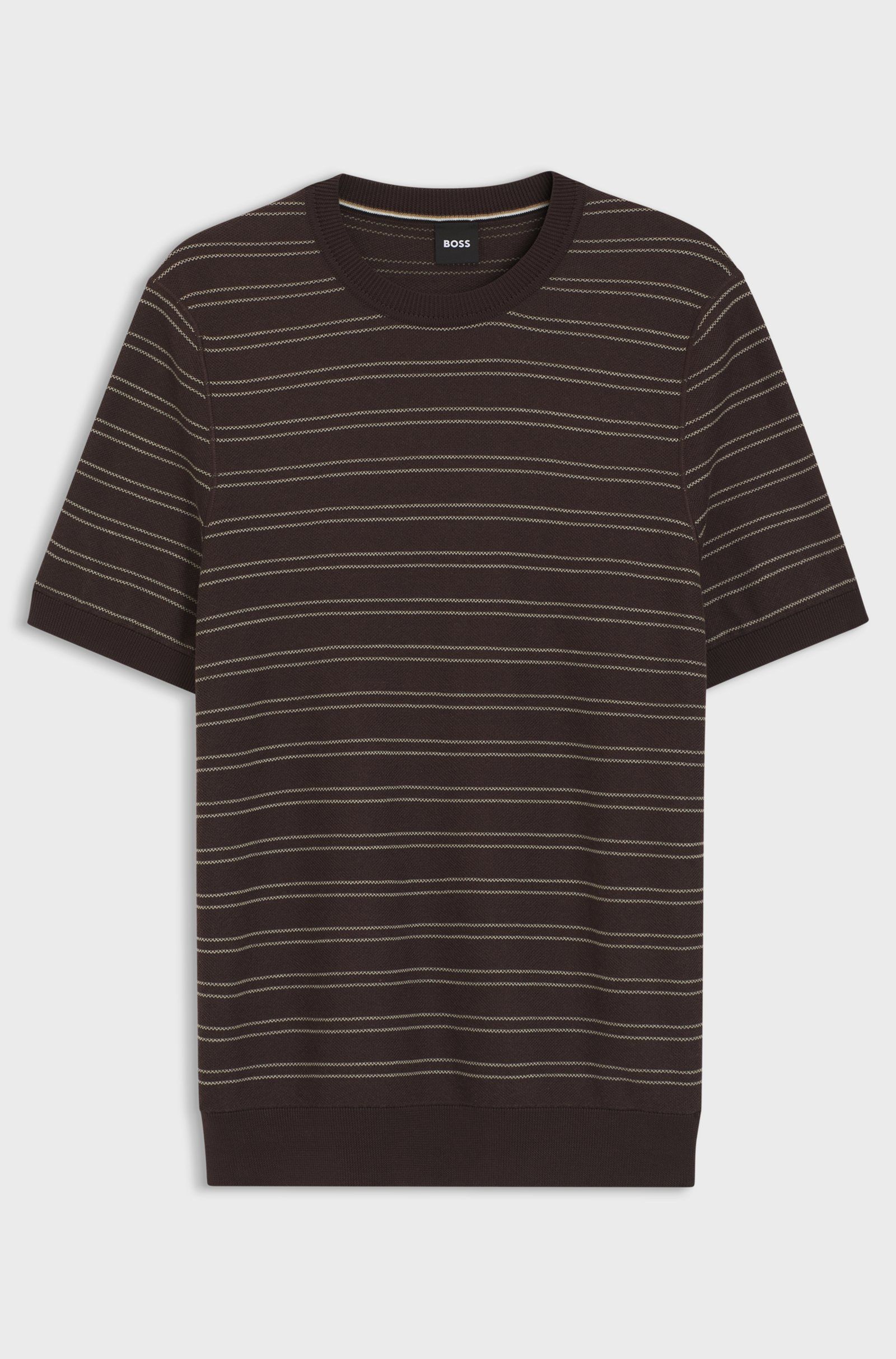 Pánske pruhované tričko BOSS – Regular Fit
