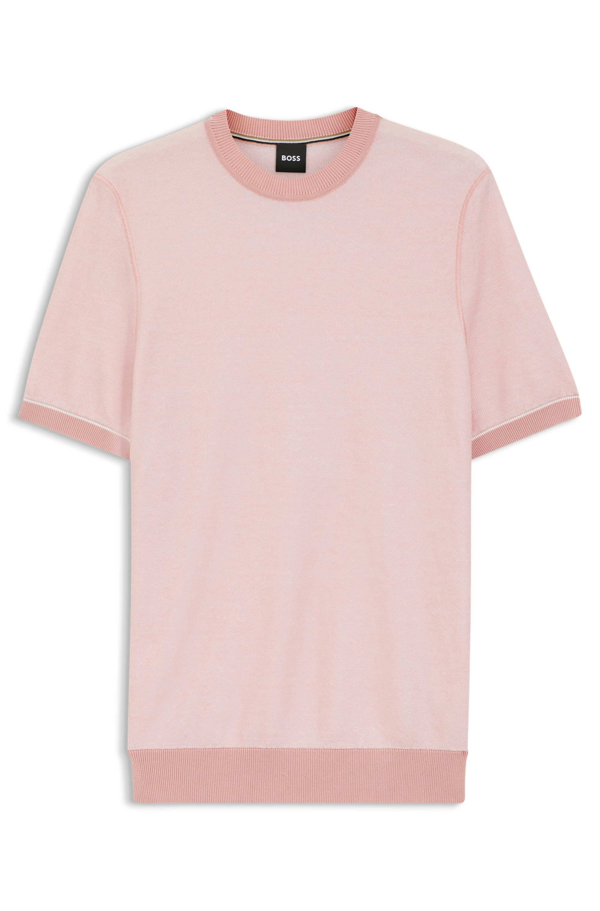 Pánske pruhované tričko BOSS – Regular Fit