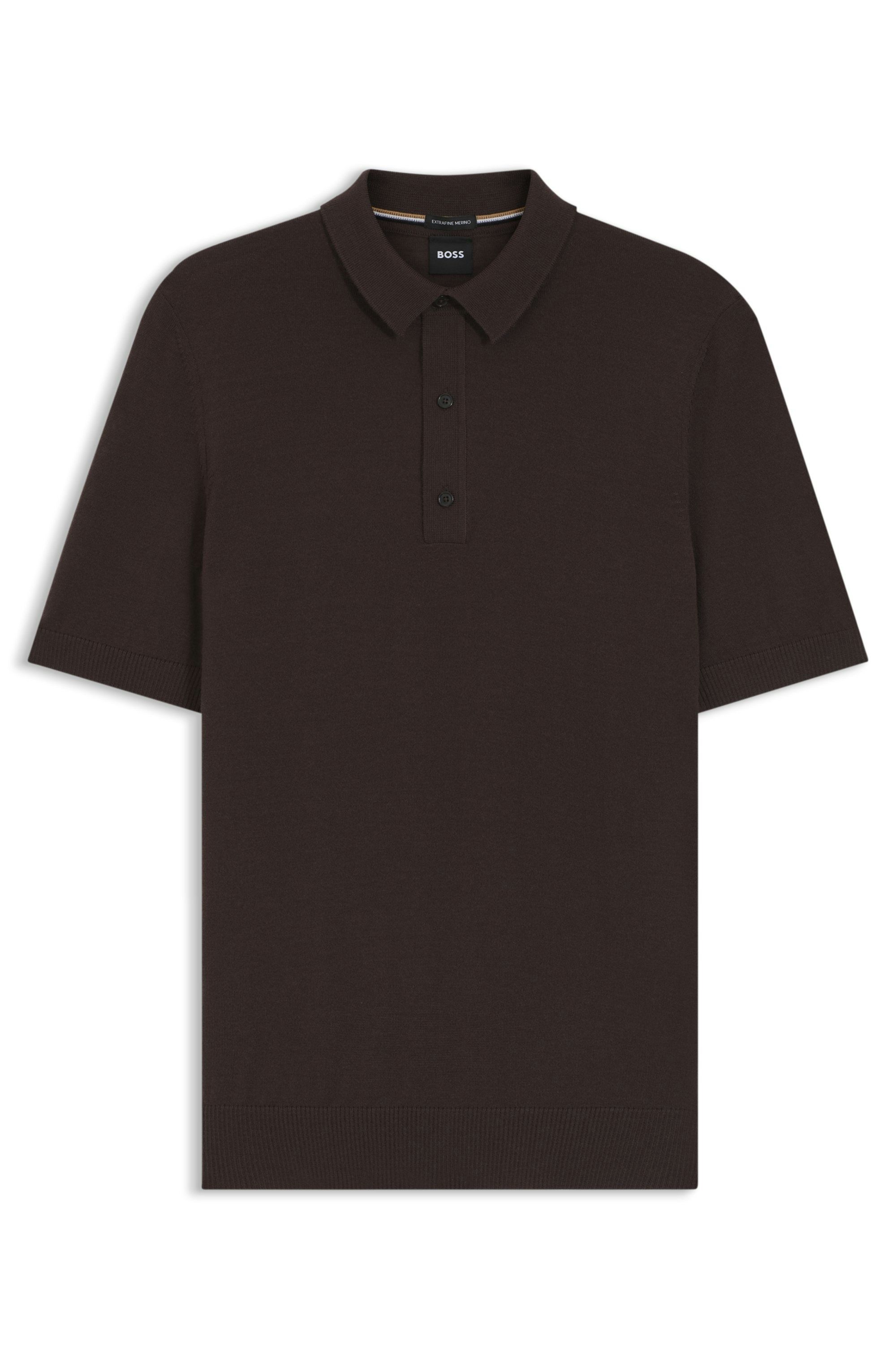 Pletené polotričko z panenské vlny - Dark Brown