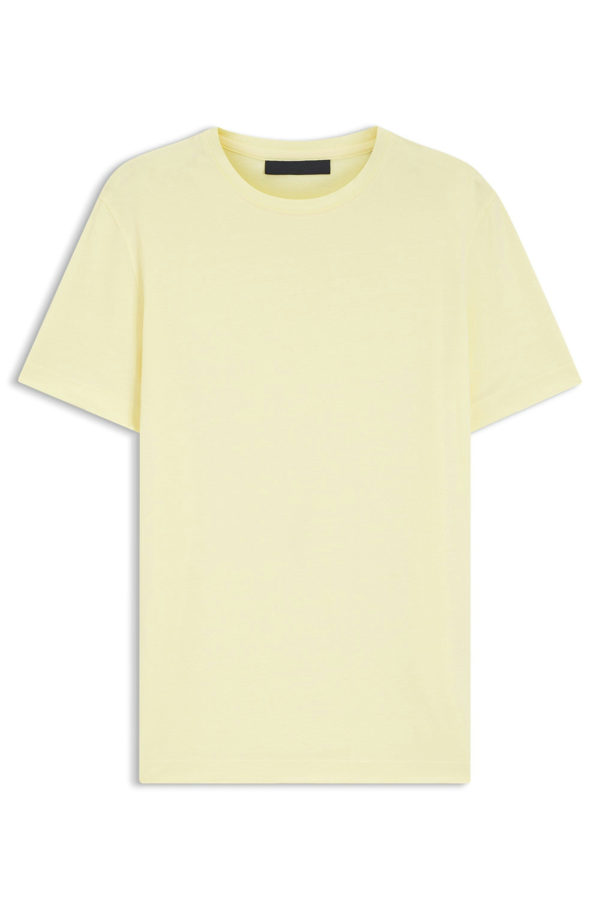 Tričko BOSS BY BECKHAM z bavlny a hedvábí - Beige Overflow