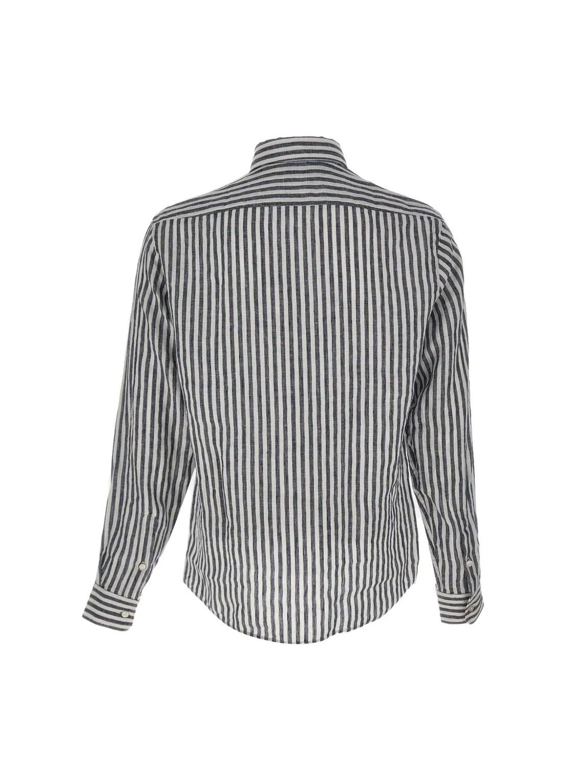 Košile regular střihu z pruhovaného lnu - Dark Blue
