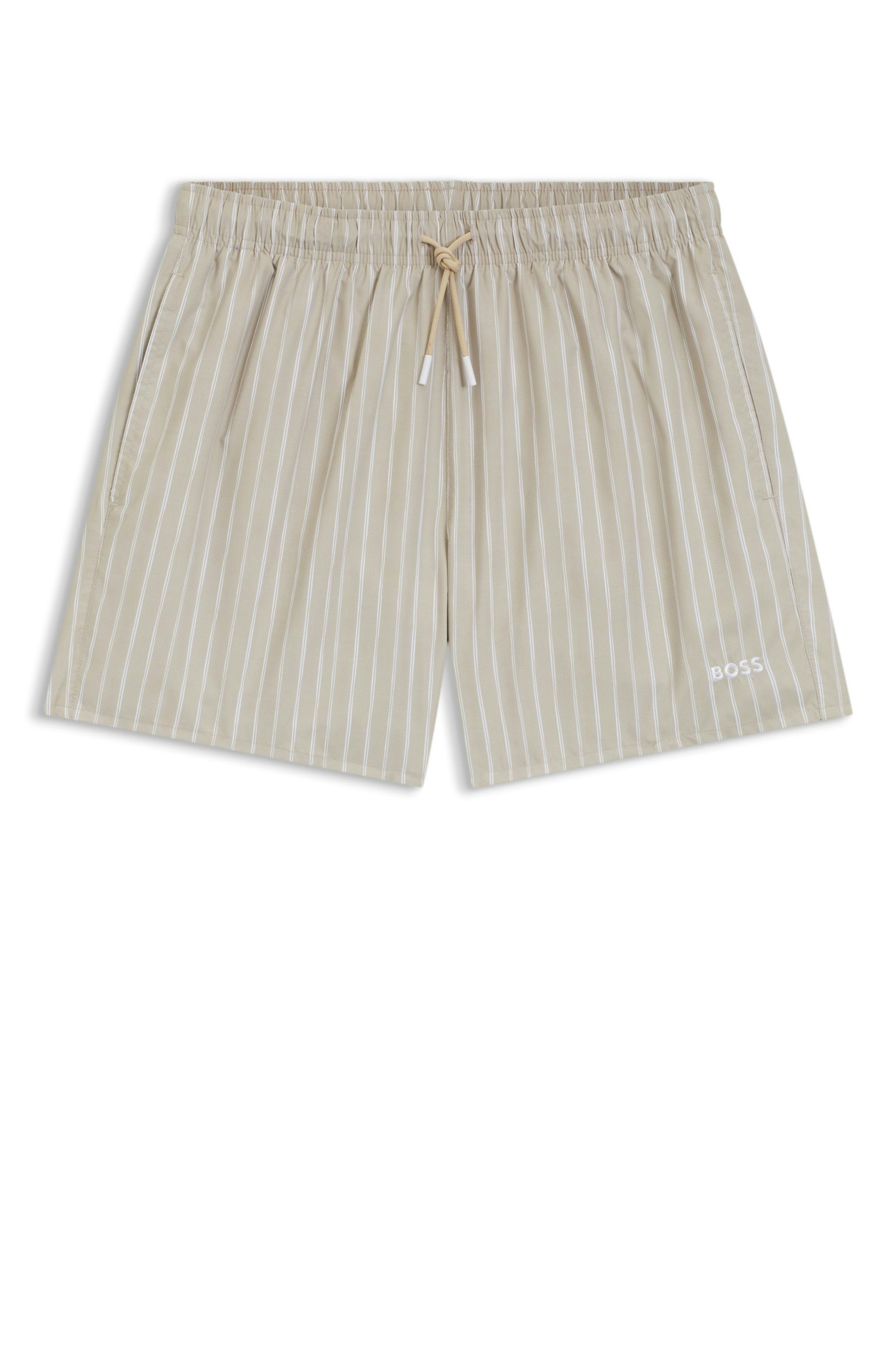 Potištěné plavecké šortky z rychleschnoucí látky - Light Beige