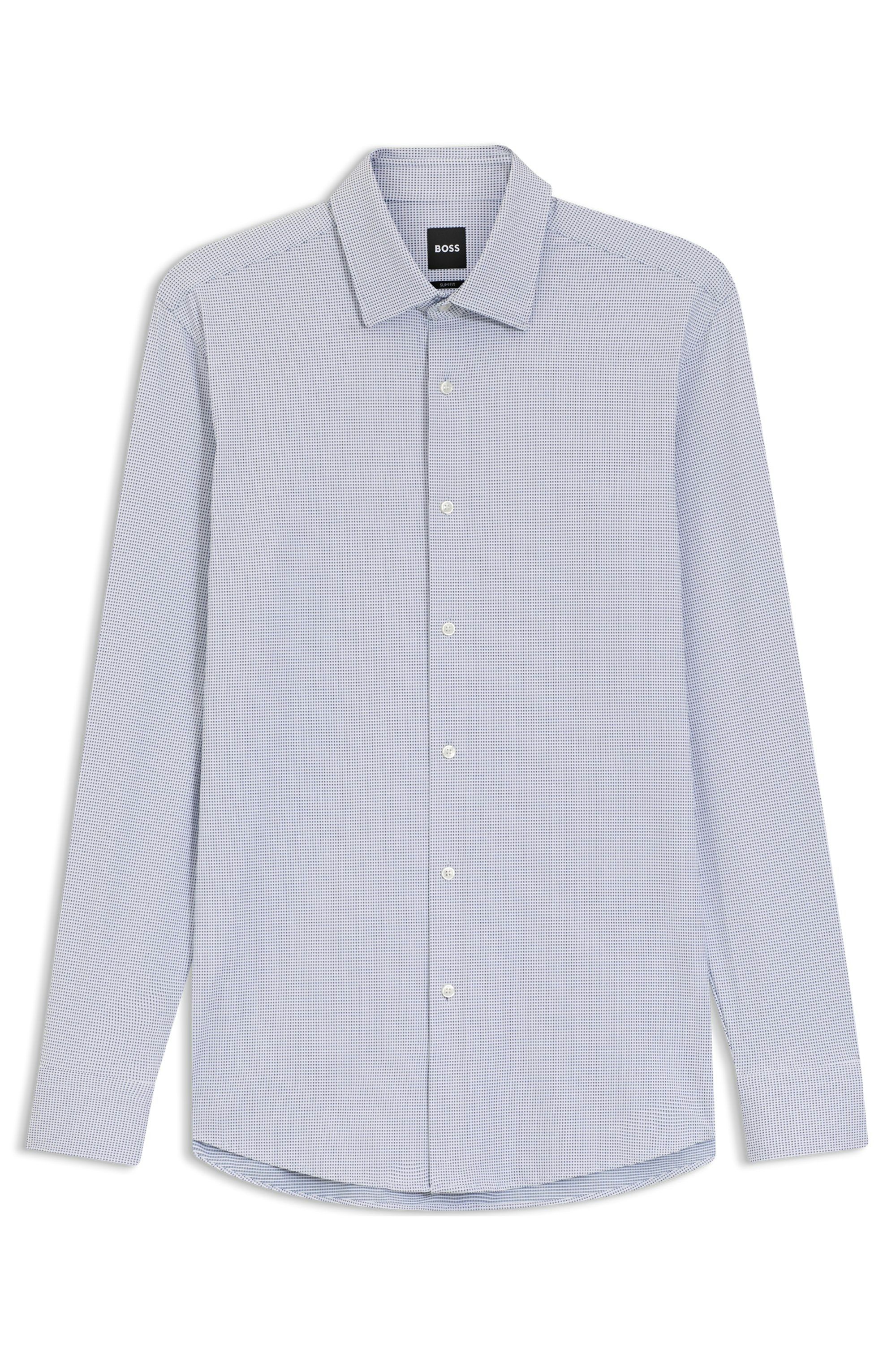 Košile slim fit z italského strečového žerzeje - Dark Blue