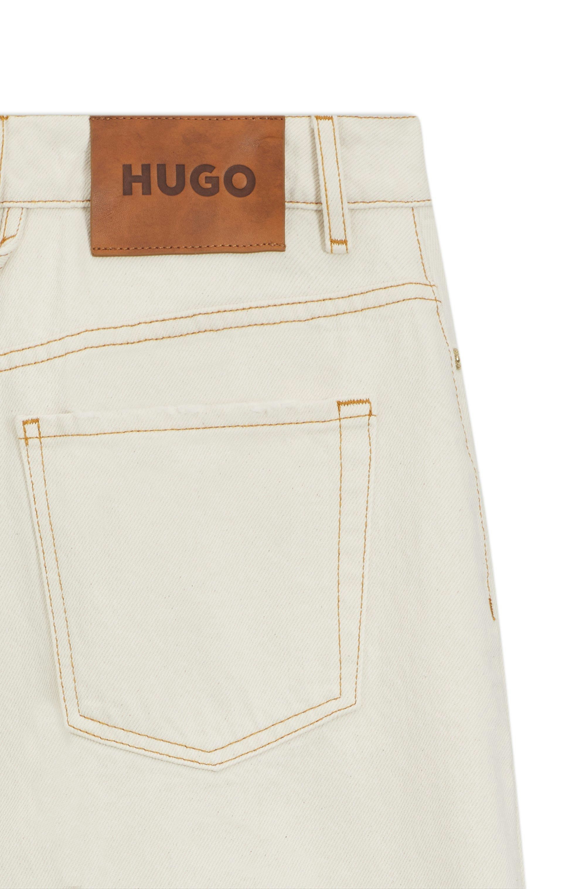 Džíny barrel fit z denimu s odstínem ecru - Natural