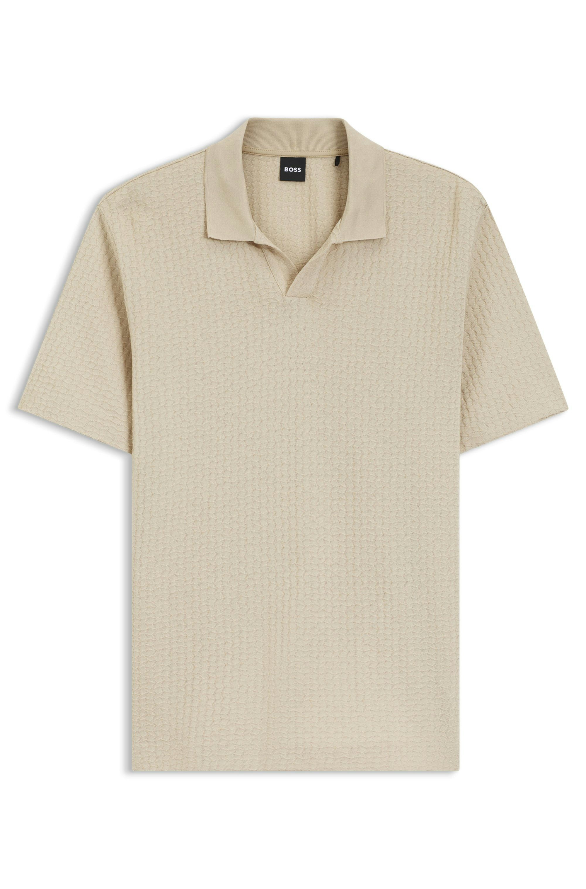 Polotričko s límečkem Johnny ze žakárové bavlny - Open Beige