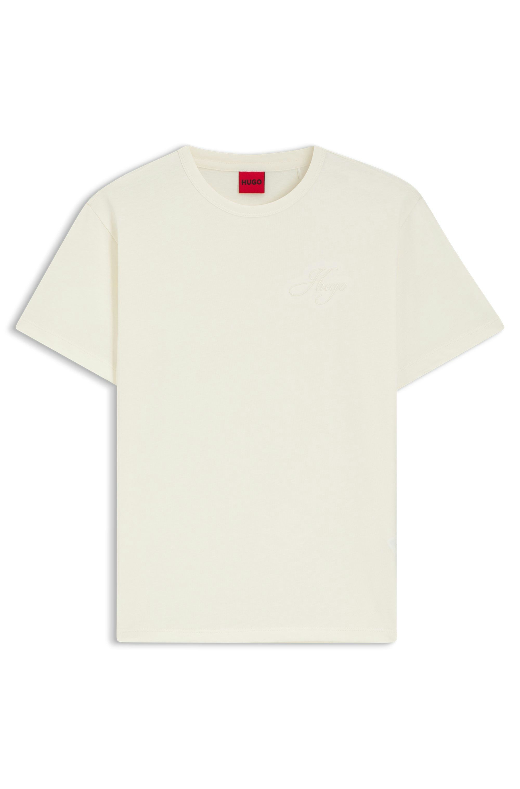 Bavlněné tričko s vyšívaným logem - Open White