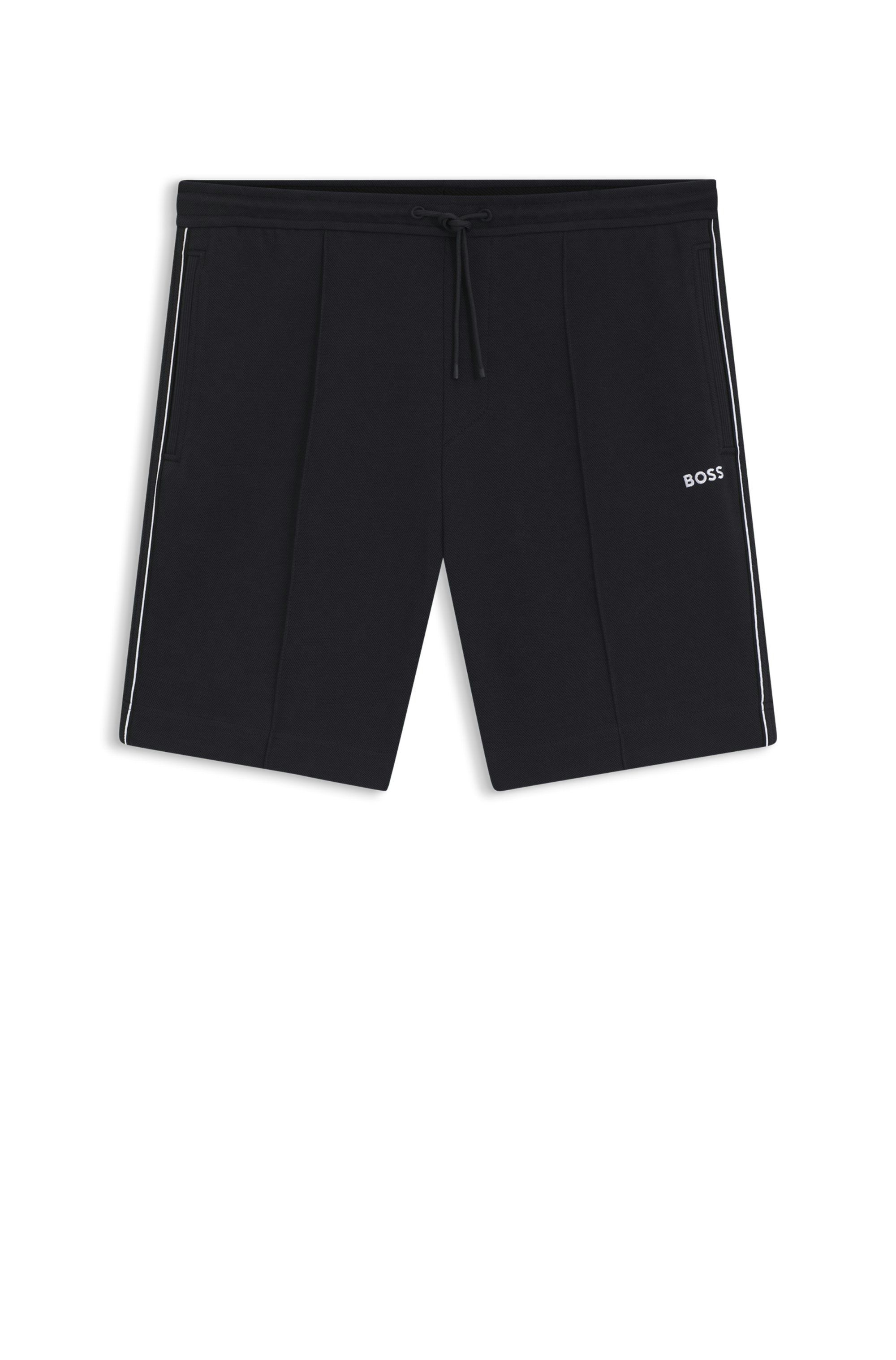 Šortky z bavlněné směsi s lemováním - Dark Blue