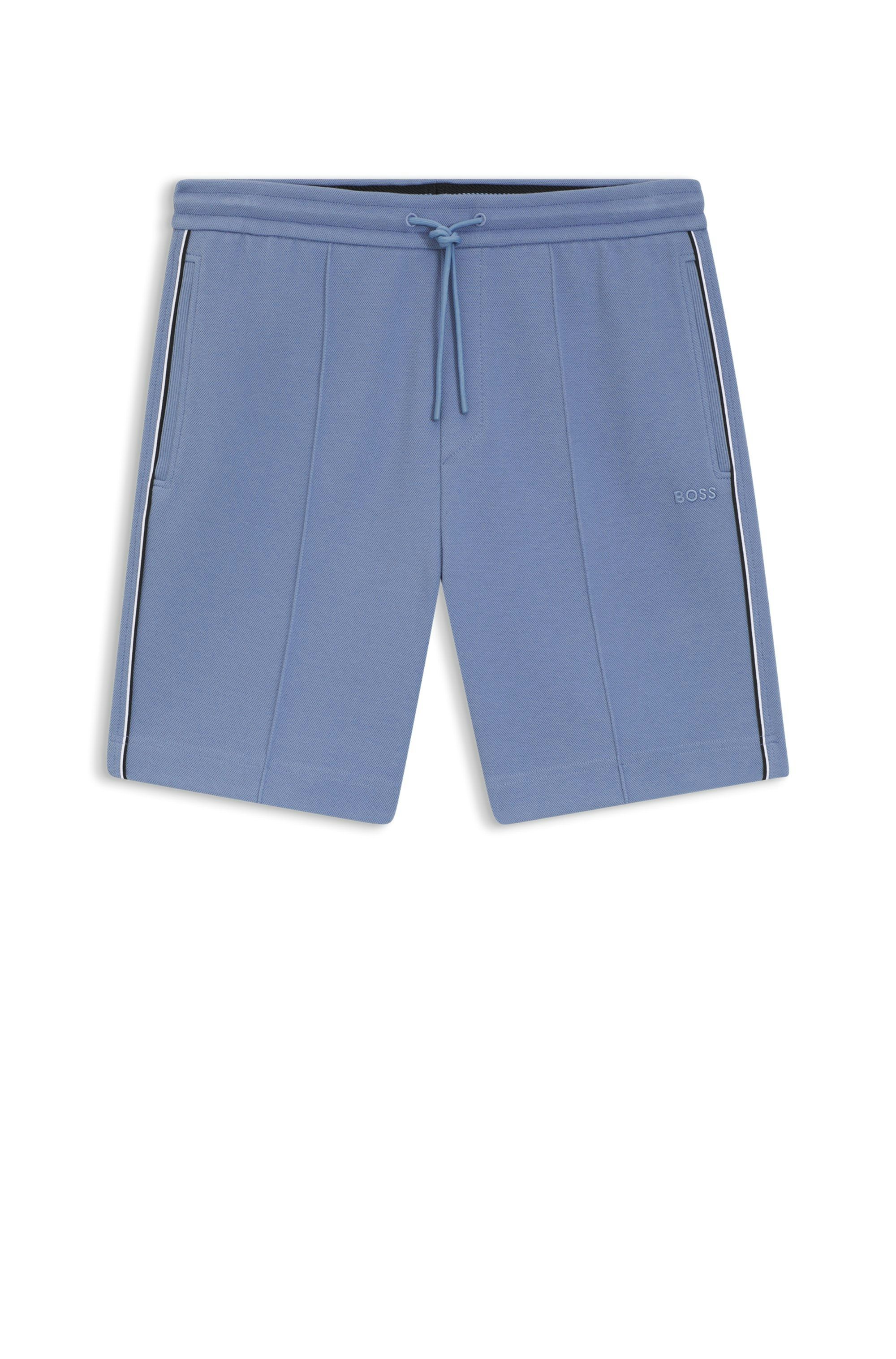 Šortky z bavlněné směsi s lemováním - Light/Pastel Blue