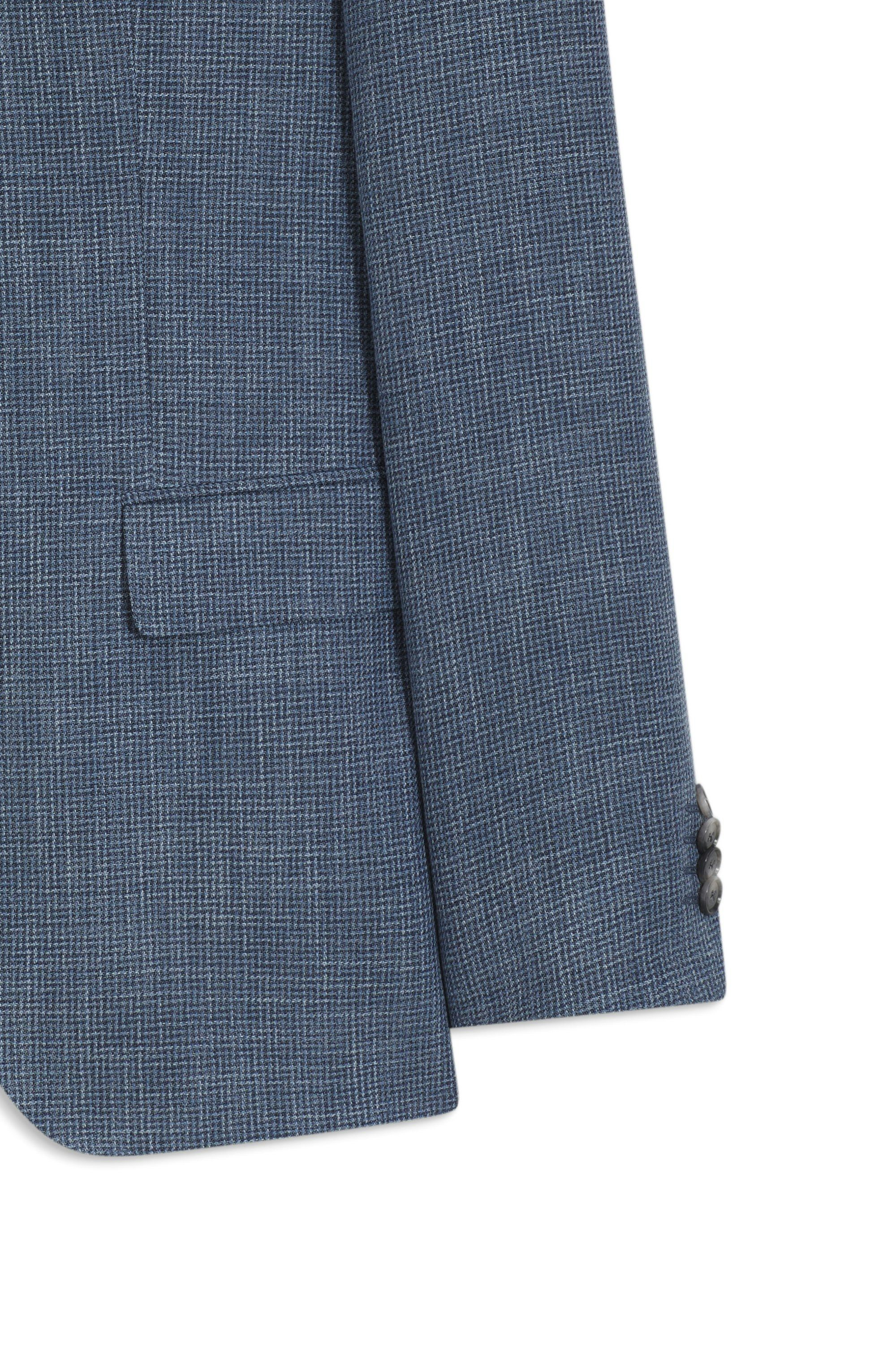 Dvoudílný slim fit oblek ze směsi bavlny a panenské vlny - Open Blue