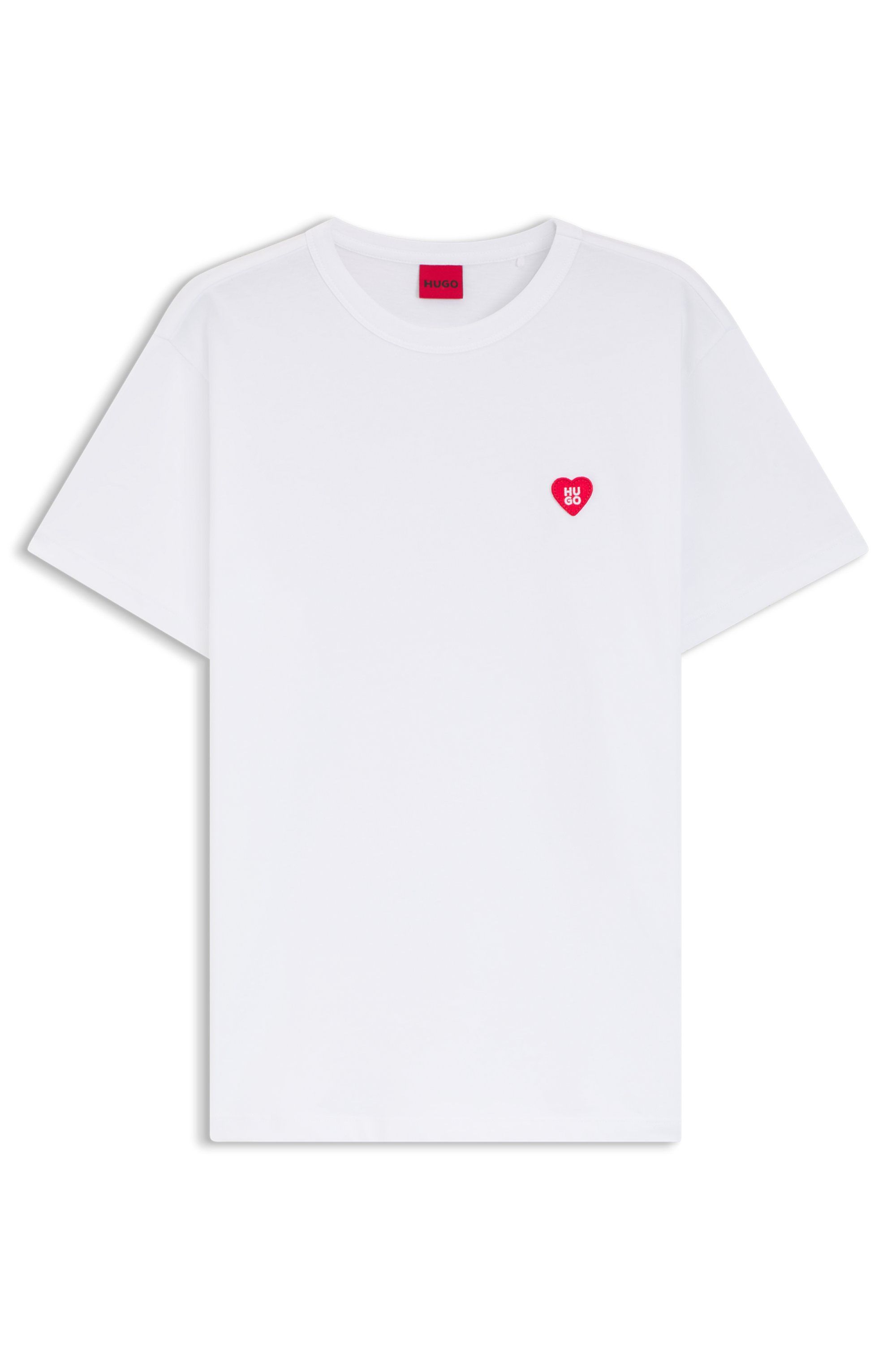 Bavlněné tričko s logem srdce - White