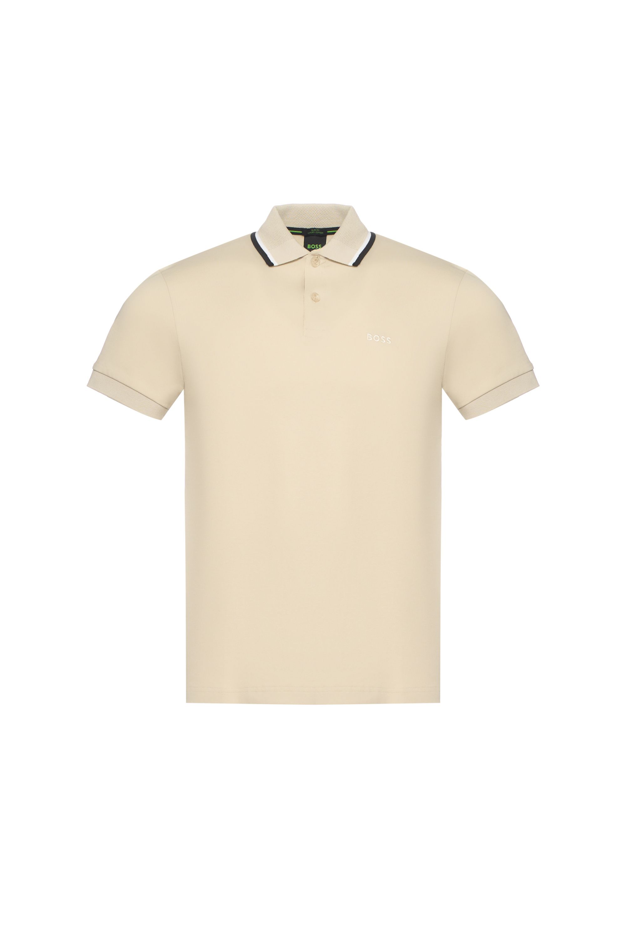 Polotričko Paddy slim fit z interlockové bavlny - Light Beige