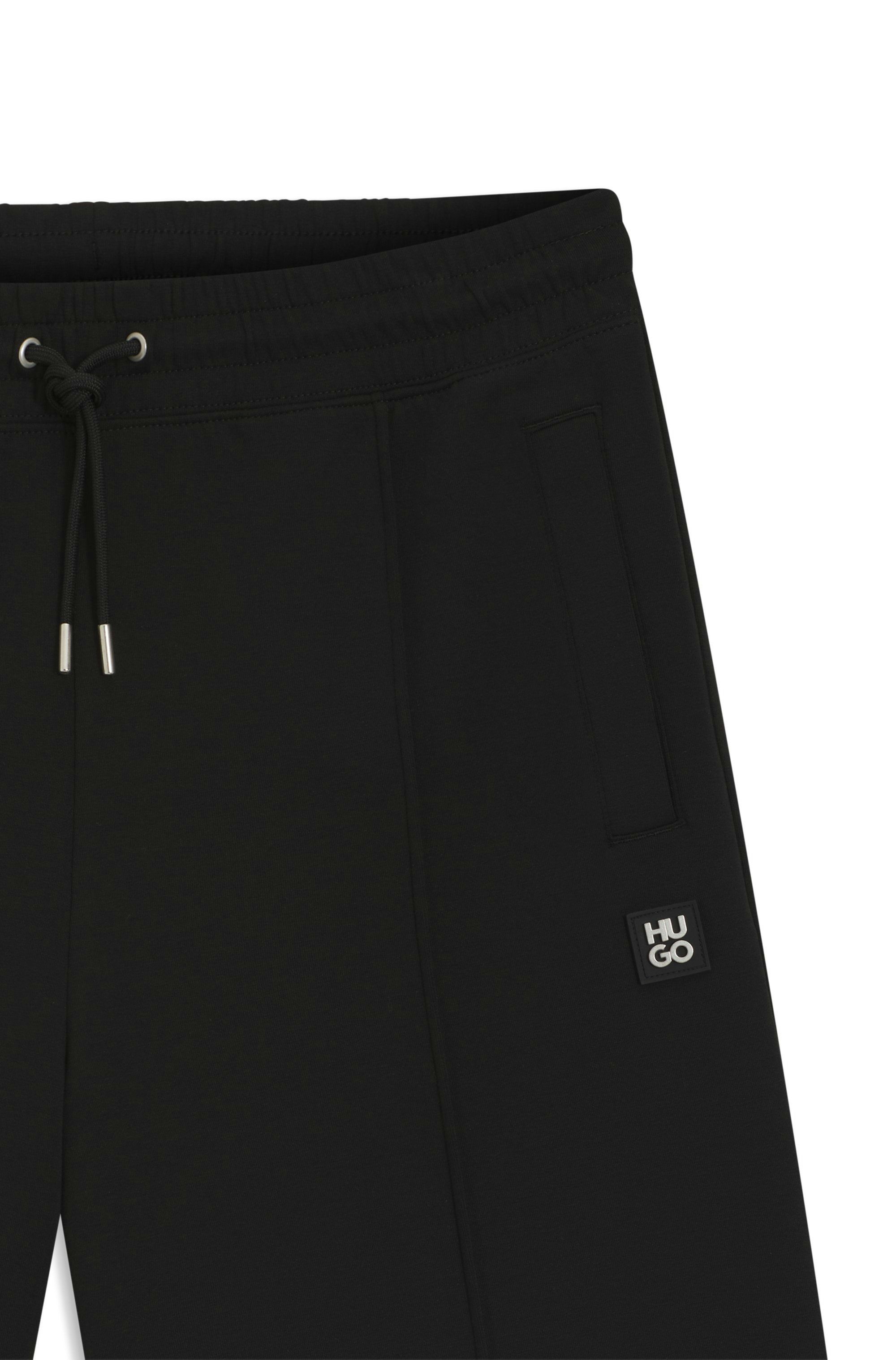 Šortky z bavlněné směsi s lemováním s vrstveným logem - Black