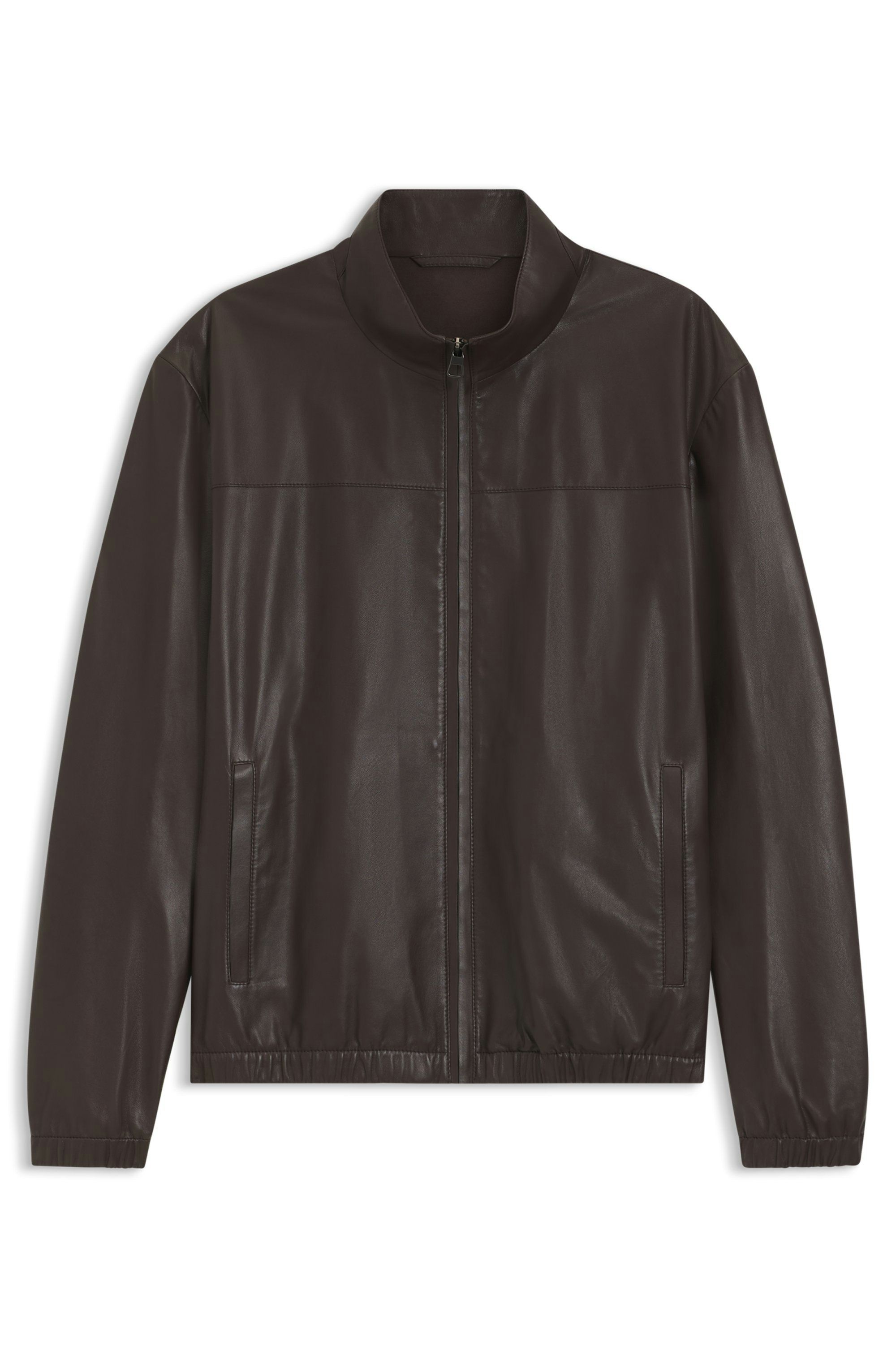 Bunda BOSS BY BECKHAM z nappa kůže - Medium Brown