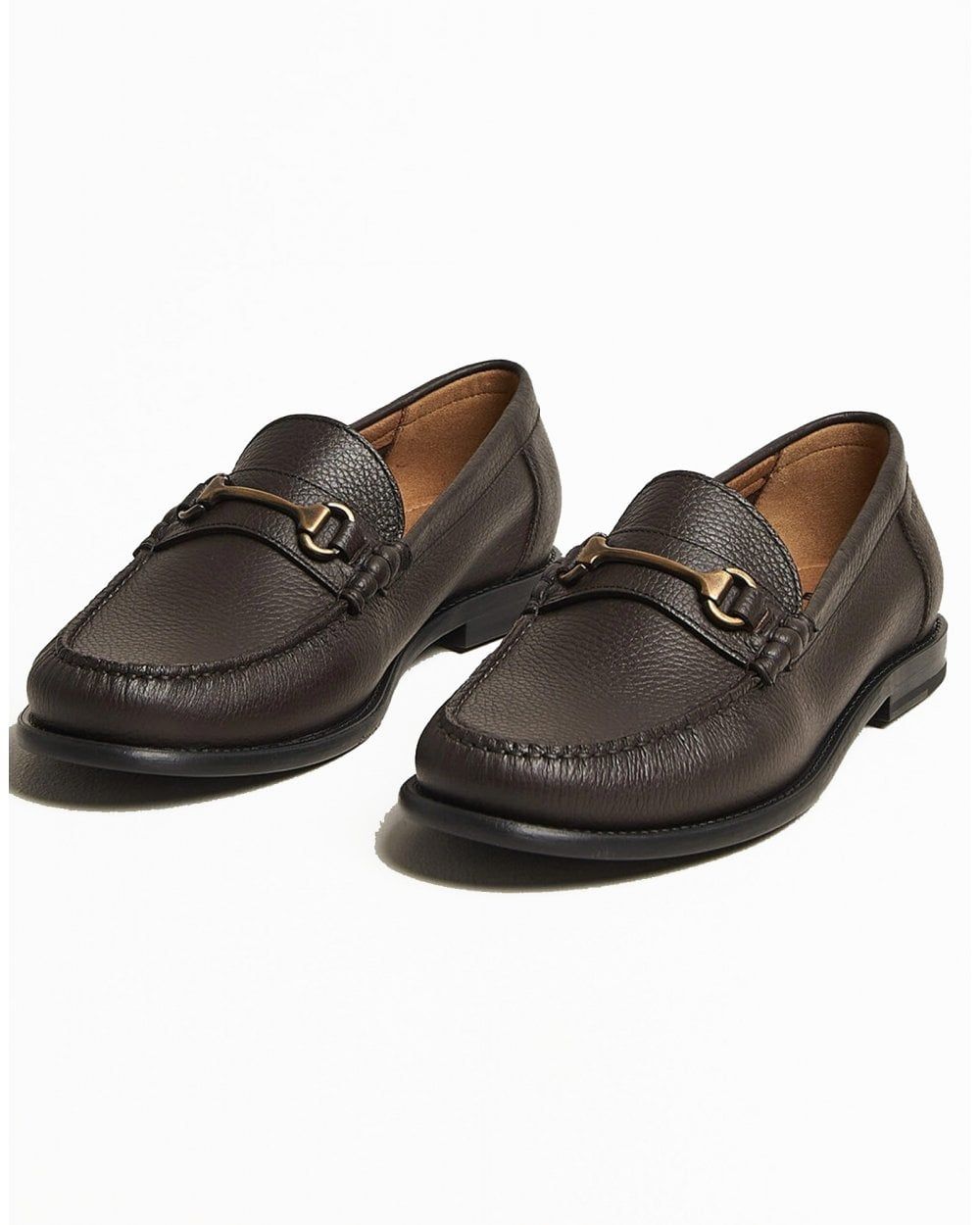 Kožené mokasíny s kovovým lemováním - Dark Brown