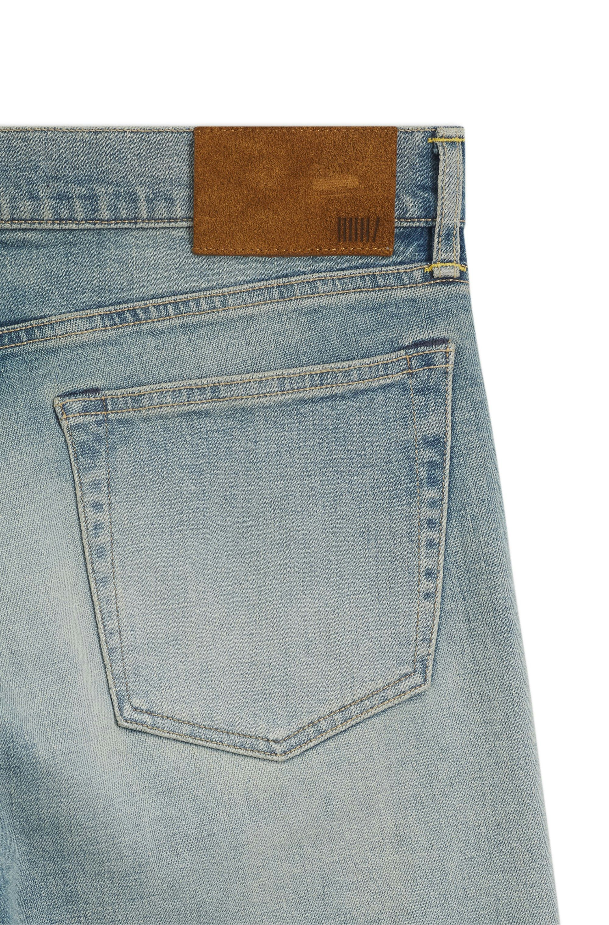 Džíny BOSS BY BECKHAM slim fit z modrého strečového denimu - Turquoise/Aqua