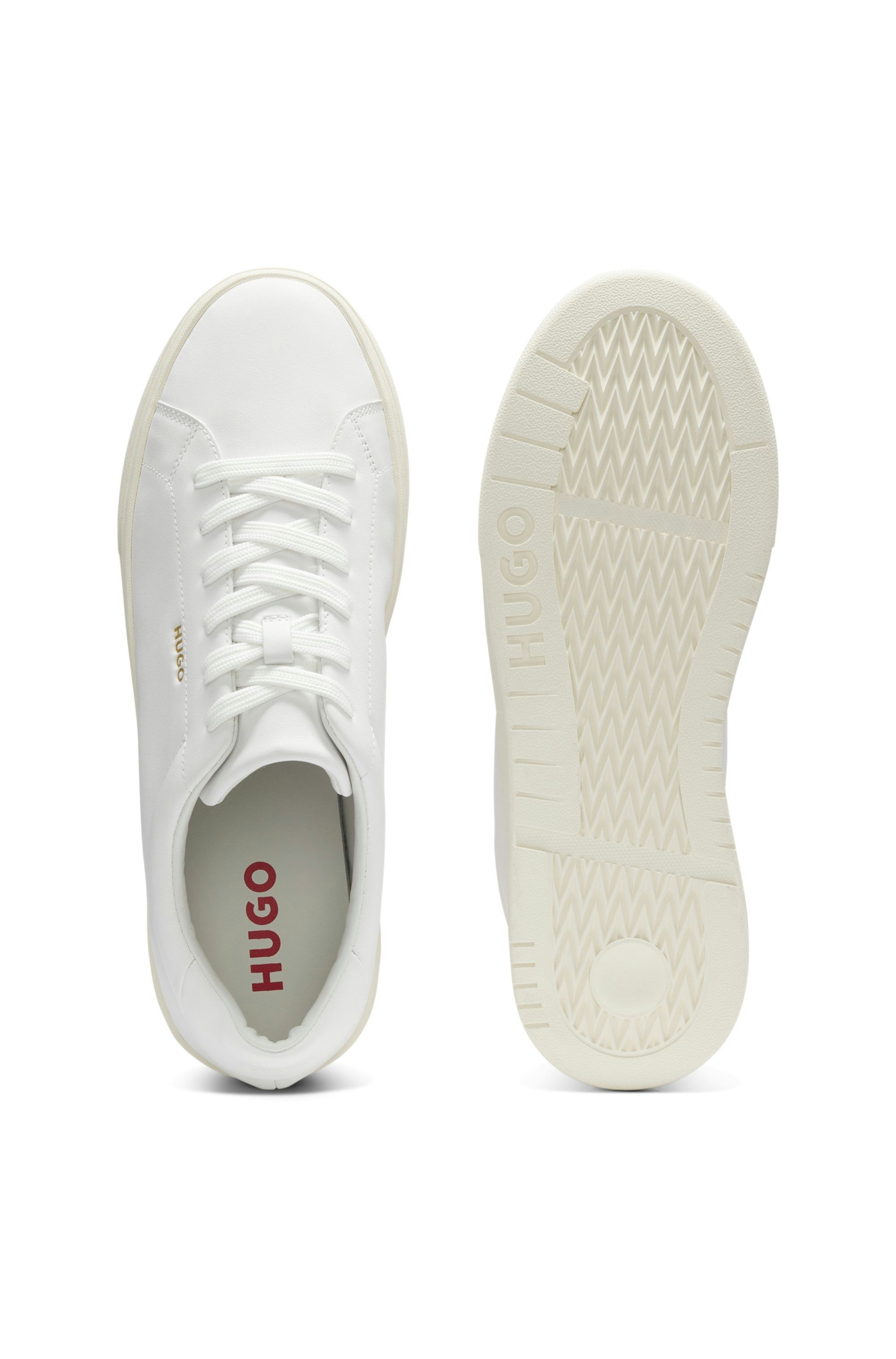 Tenisky z kůže Nappa se zlatým logem - White