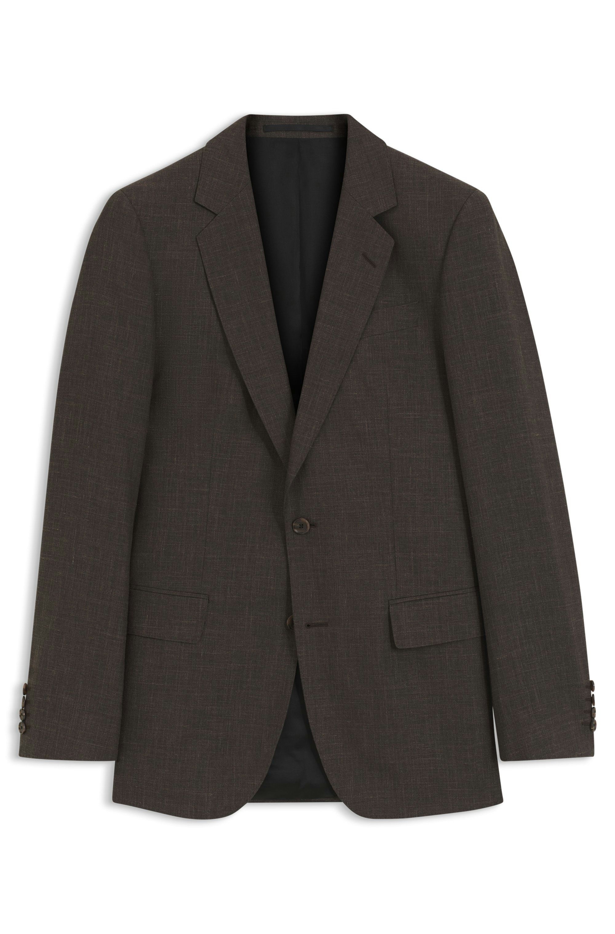 BOSS BY BECKHAM slim fit sako ze směsi vlny - Dark Brown
