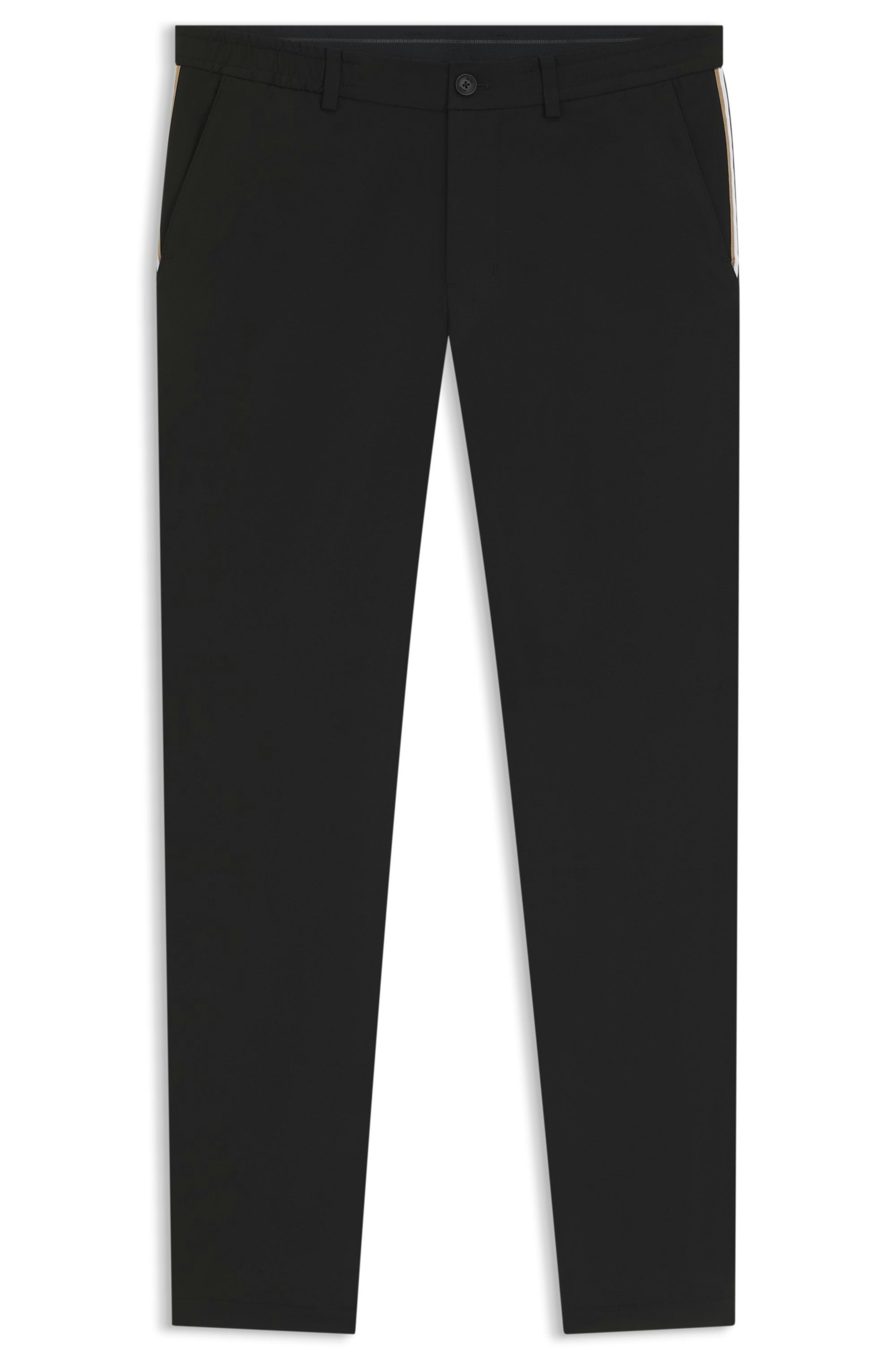 Kalhoty regular střihu z voděodolné strečové tkaniny - Black