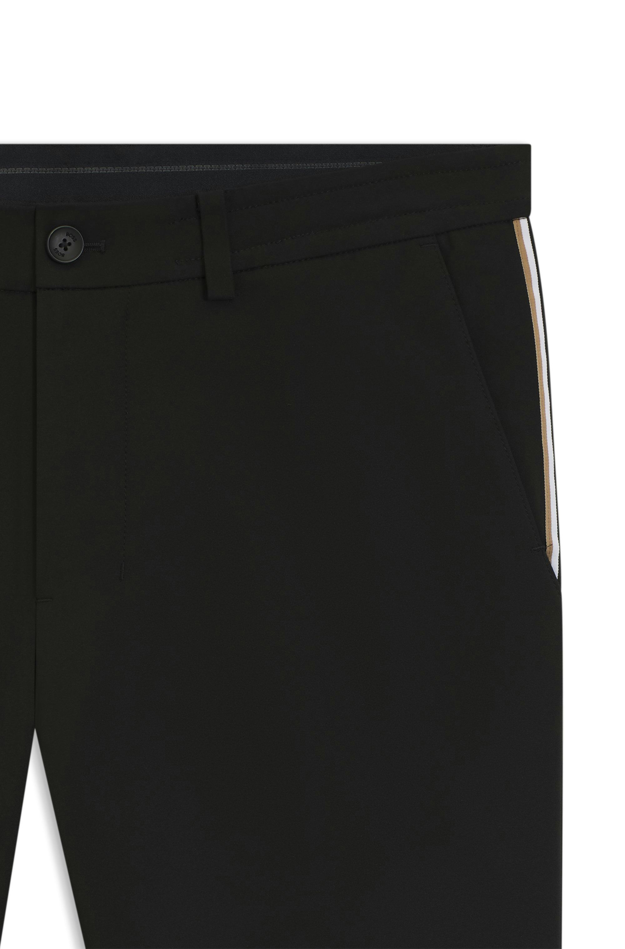 Kalhoty regular střihu z voděodolné strečové tkaniny - Black
