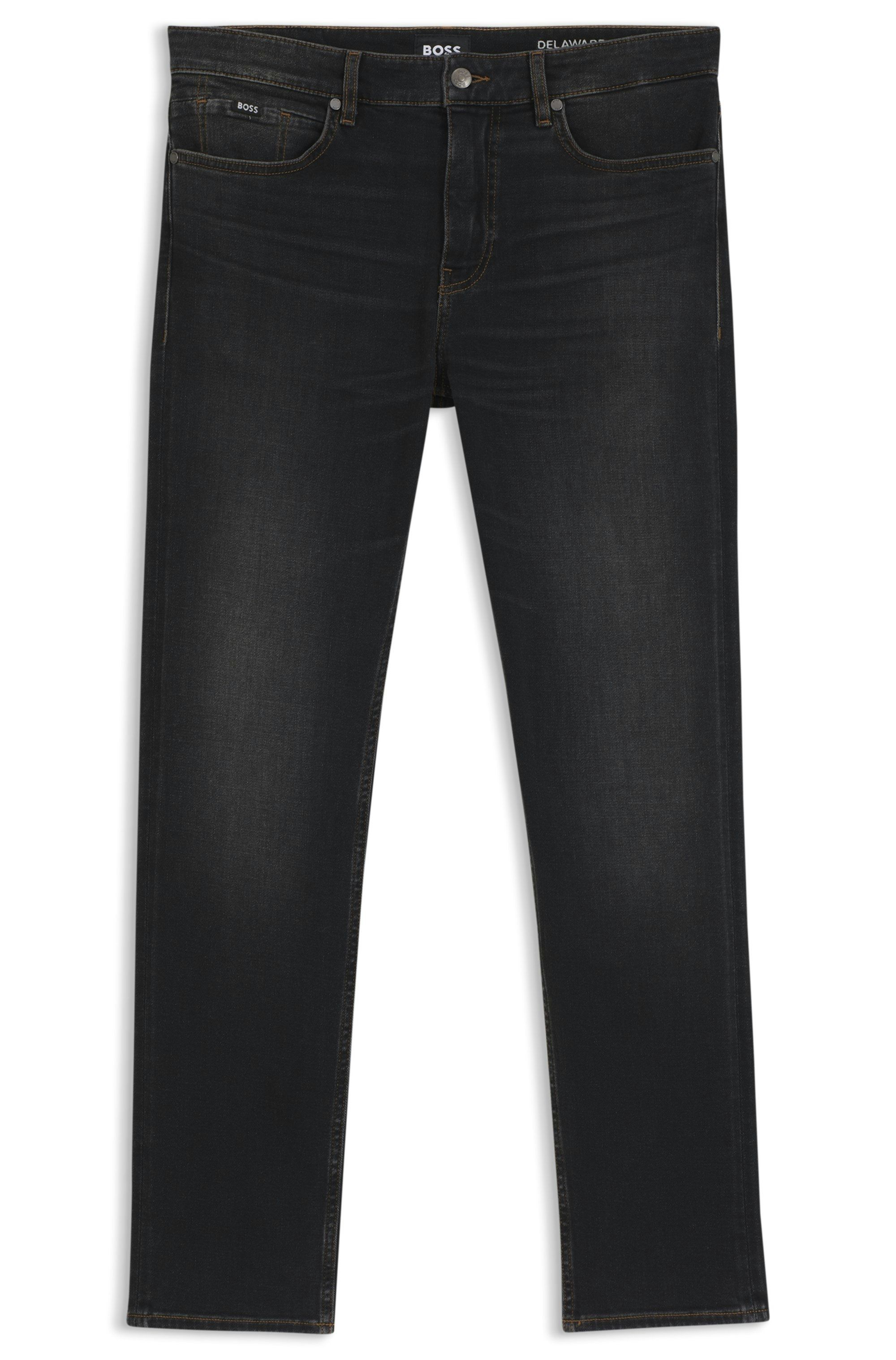 Černé džíny slim fit z elastické bavlněné směsi - Black