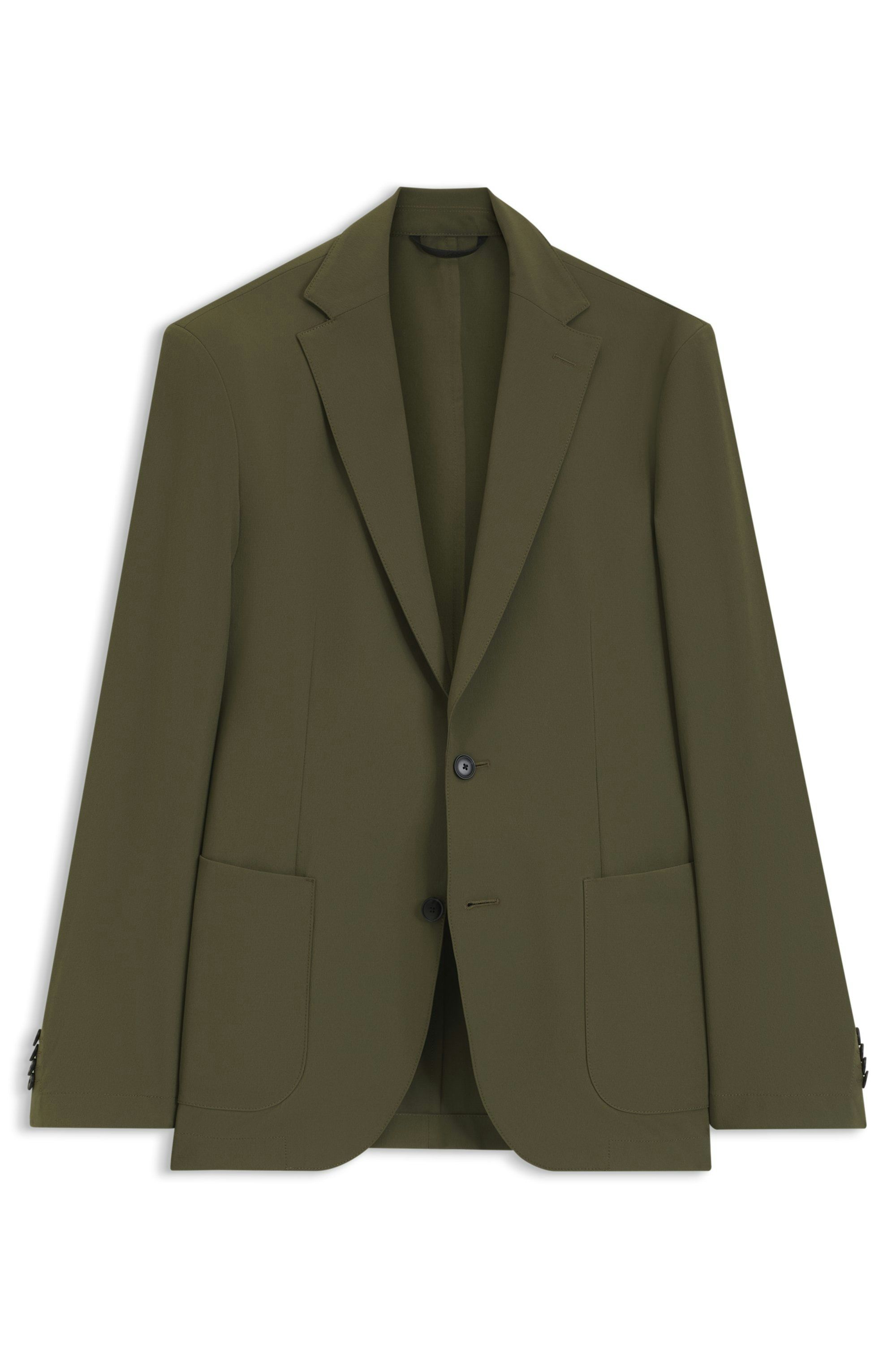 Úzký blazer z funkční strečové tkaniny - Open Green