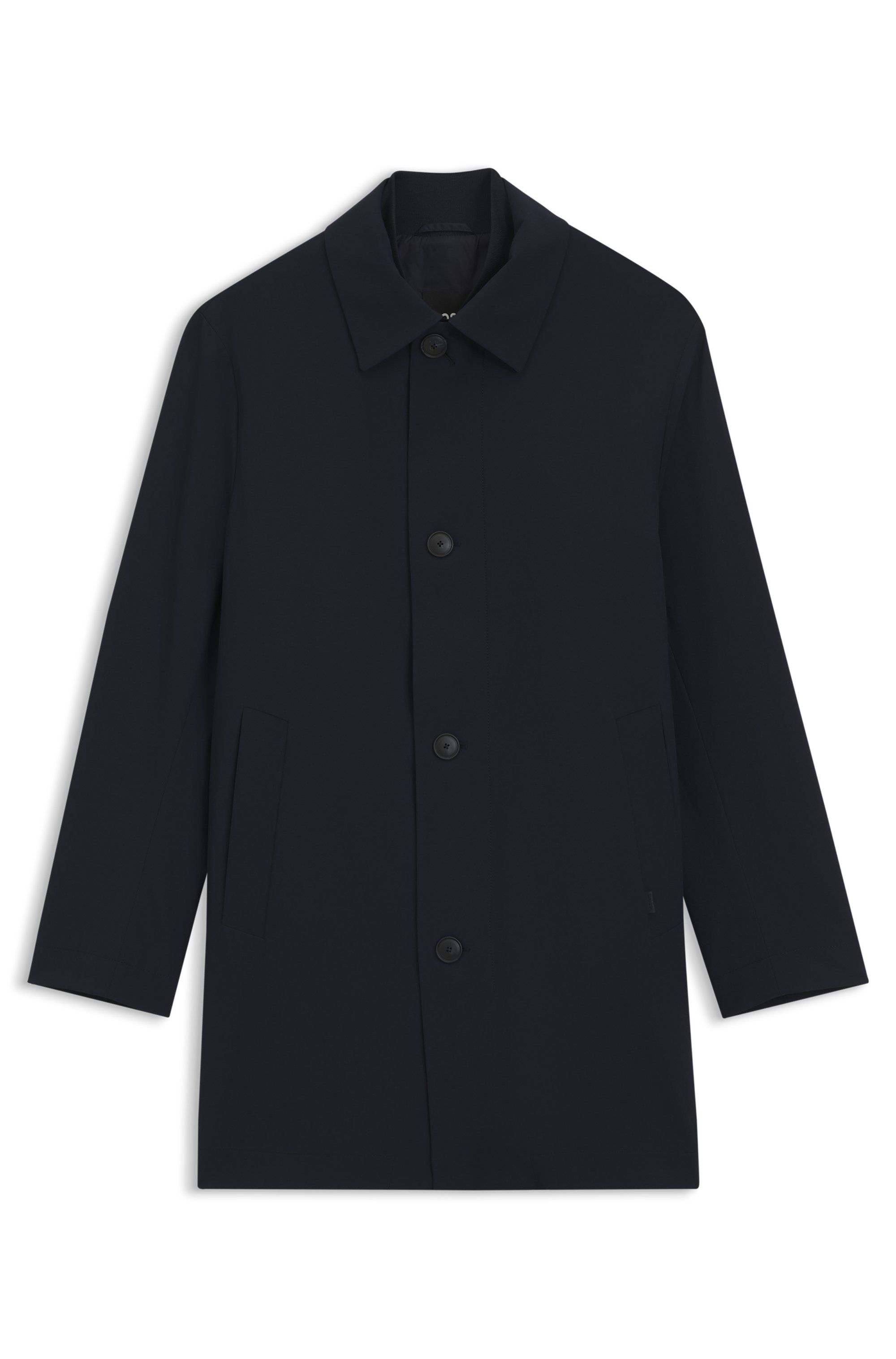 Kabát regular střihu se vzorované strečové látky - Dark Blue