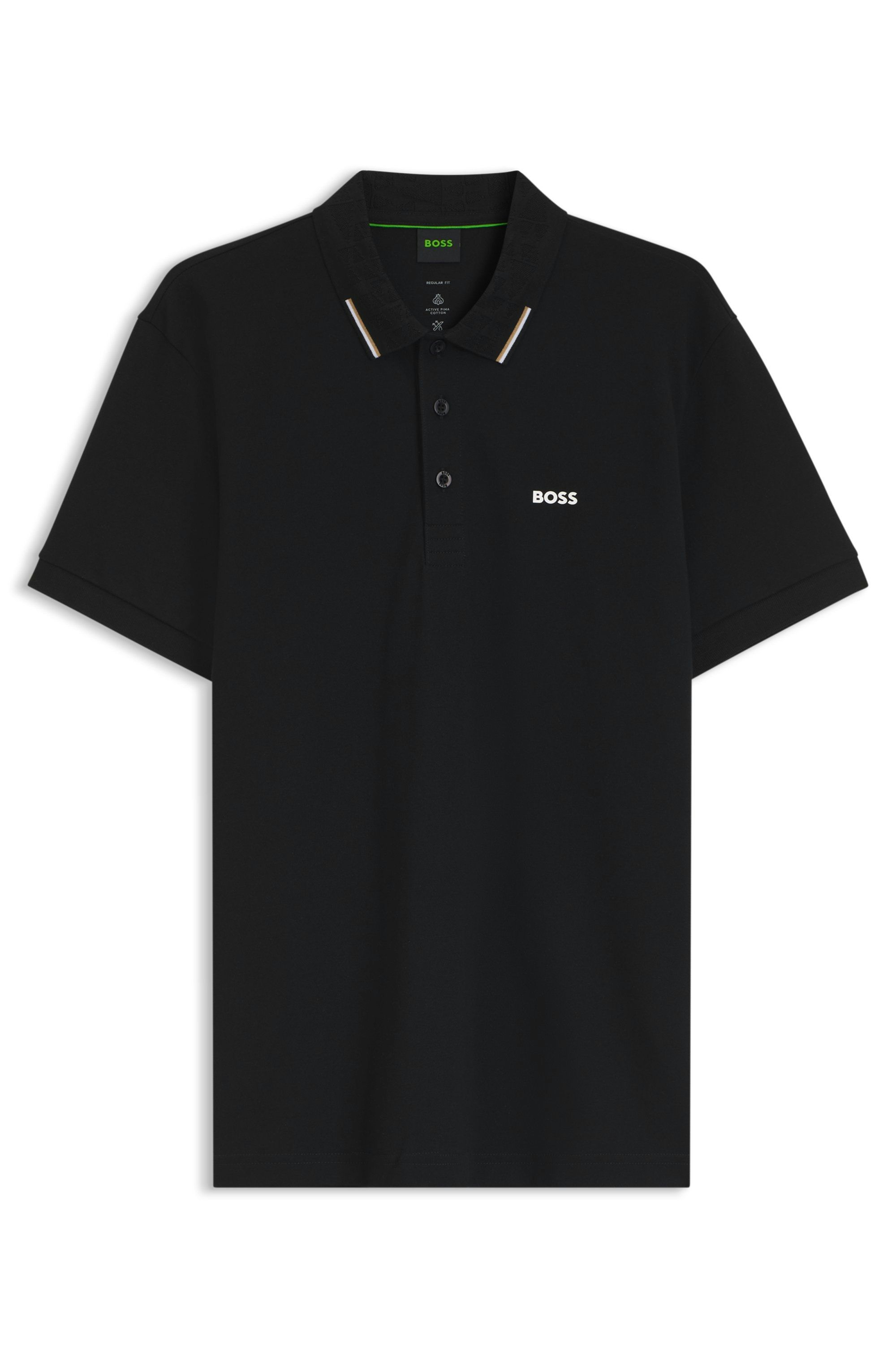 Polotričko  Active Paddy ze strečové  bavlny s piké - Black