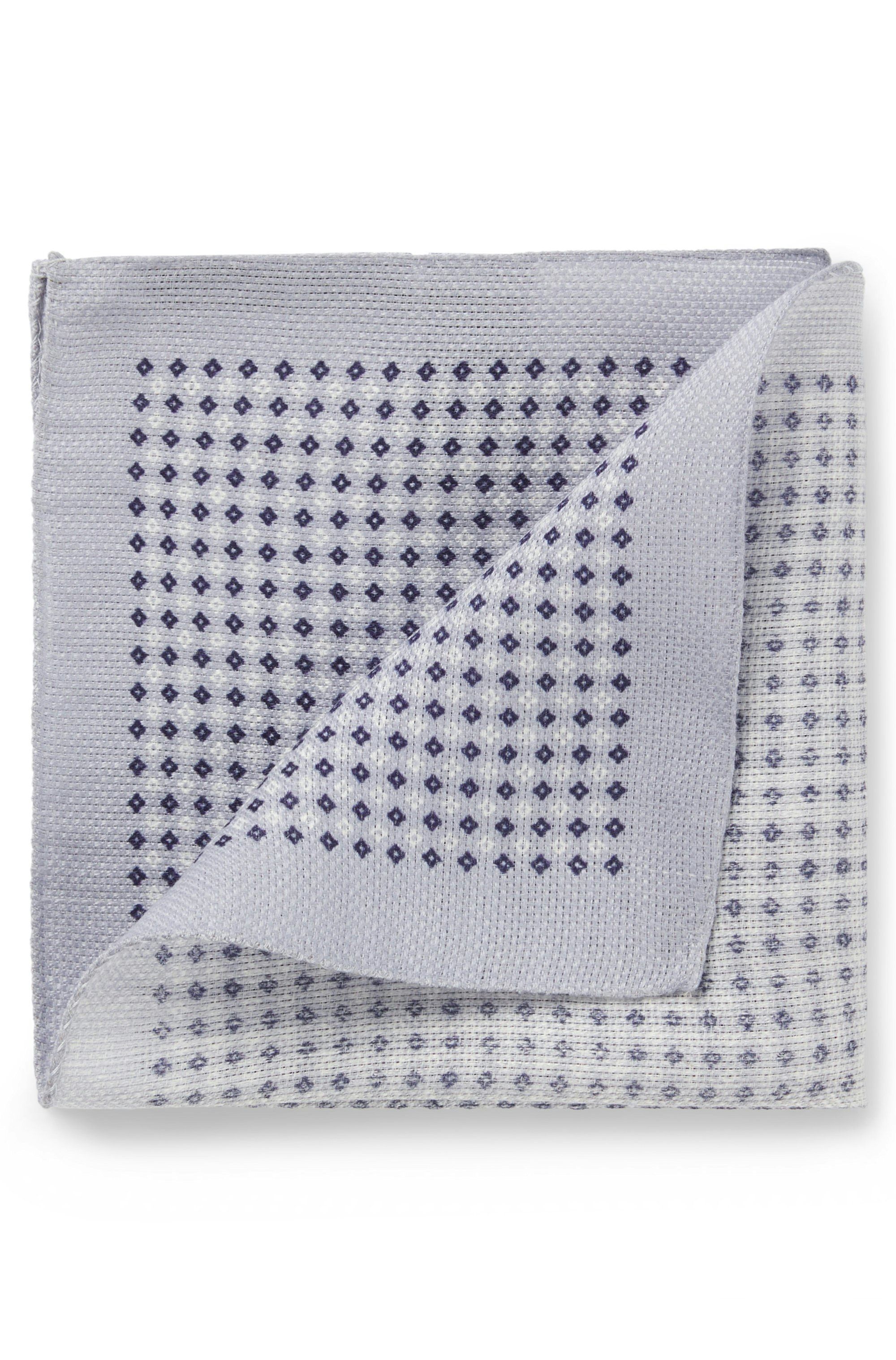 Kapesníček BOSS BY BECKHAM z lnu a bavlny - Medium Grey