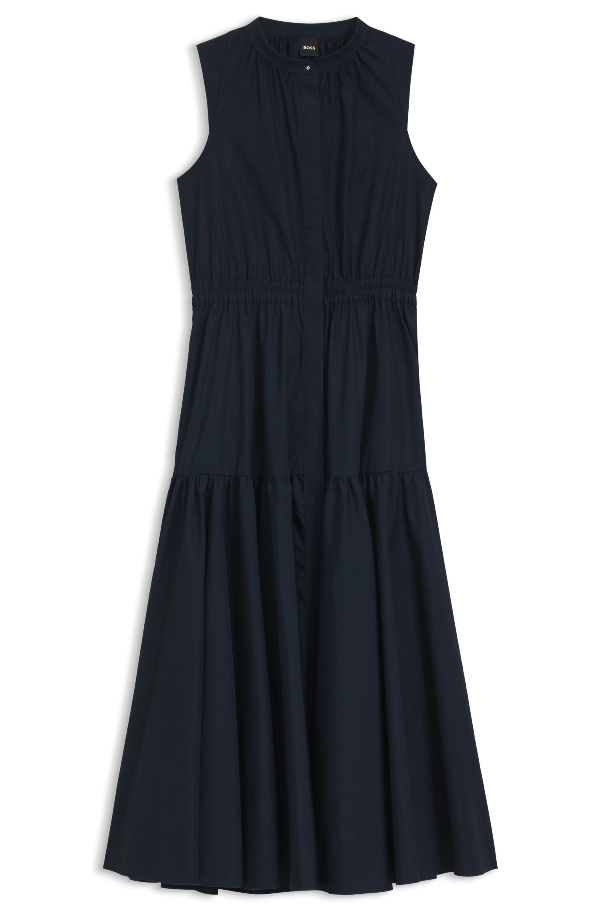 Šaty bez rukávů z bavlněného poplínu - Dark Blue