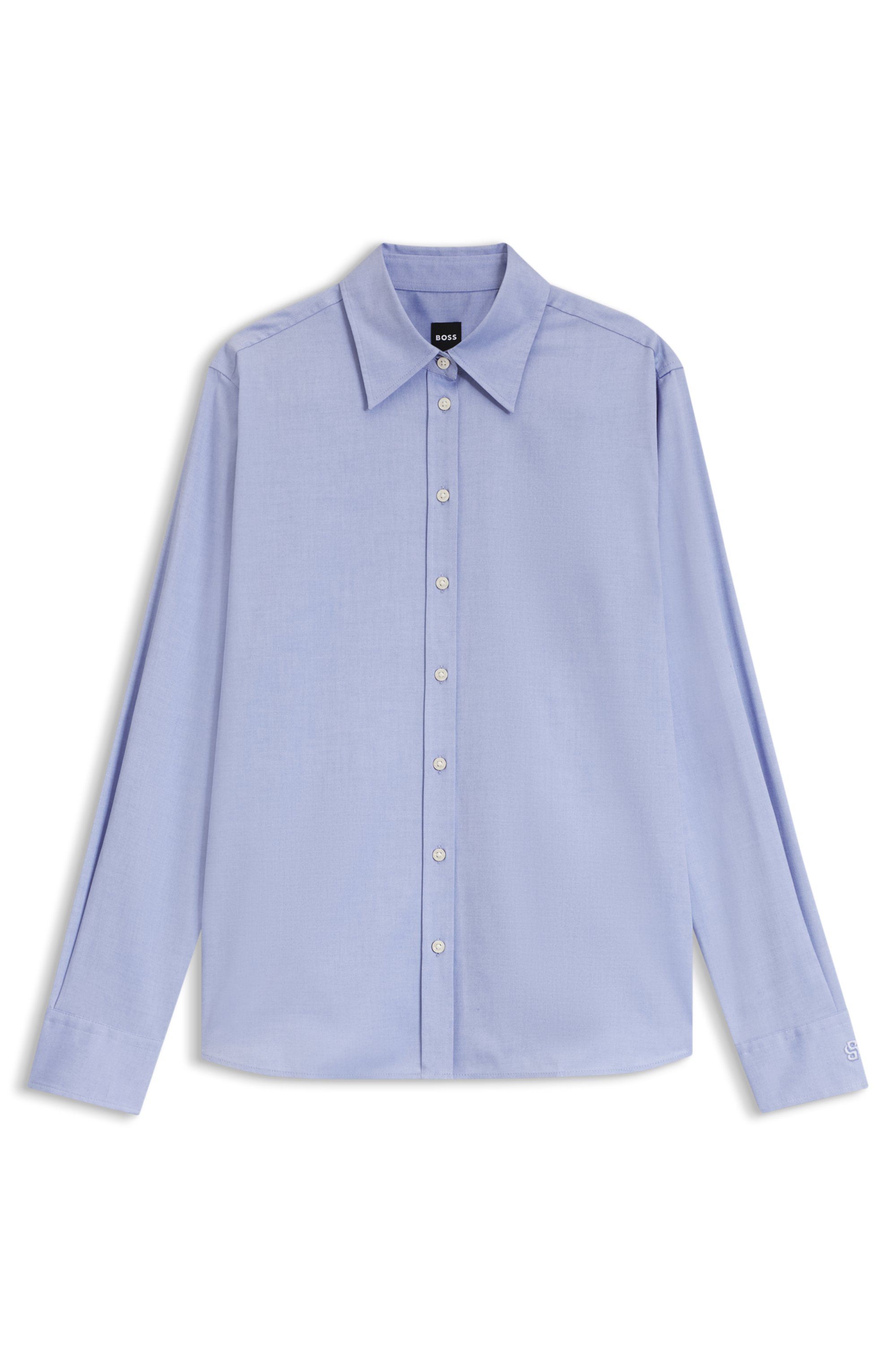 Halenka regular střihu z oxfordské bavlny - Light/Pastel Purple