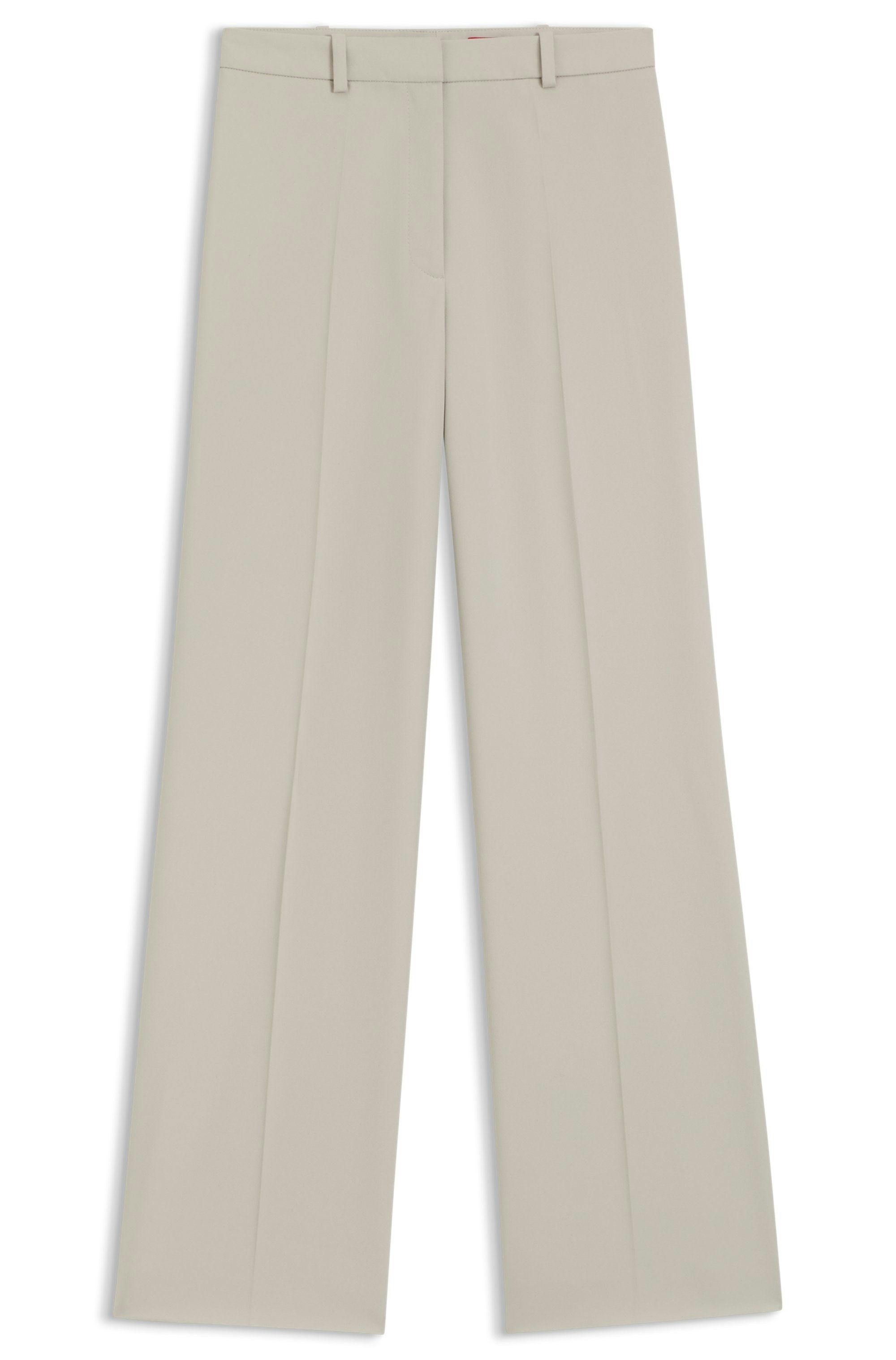 Široké kalhoty regular střihu ze strečové  látky - Open Grey