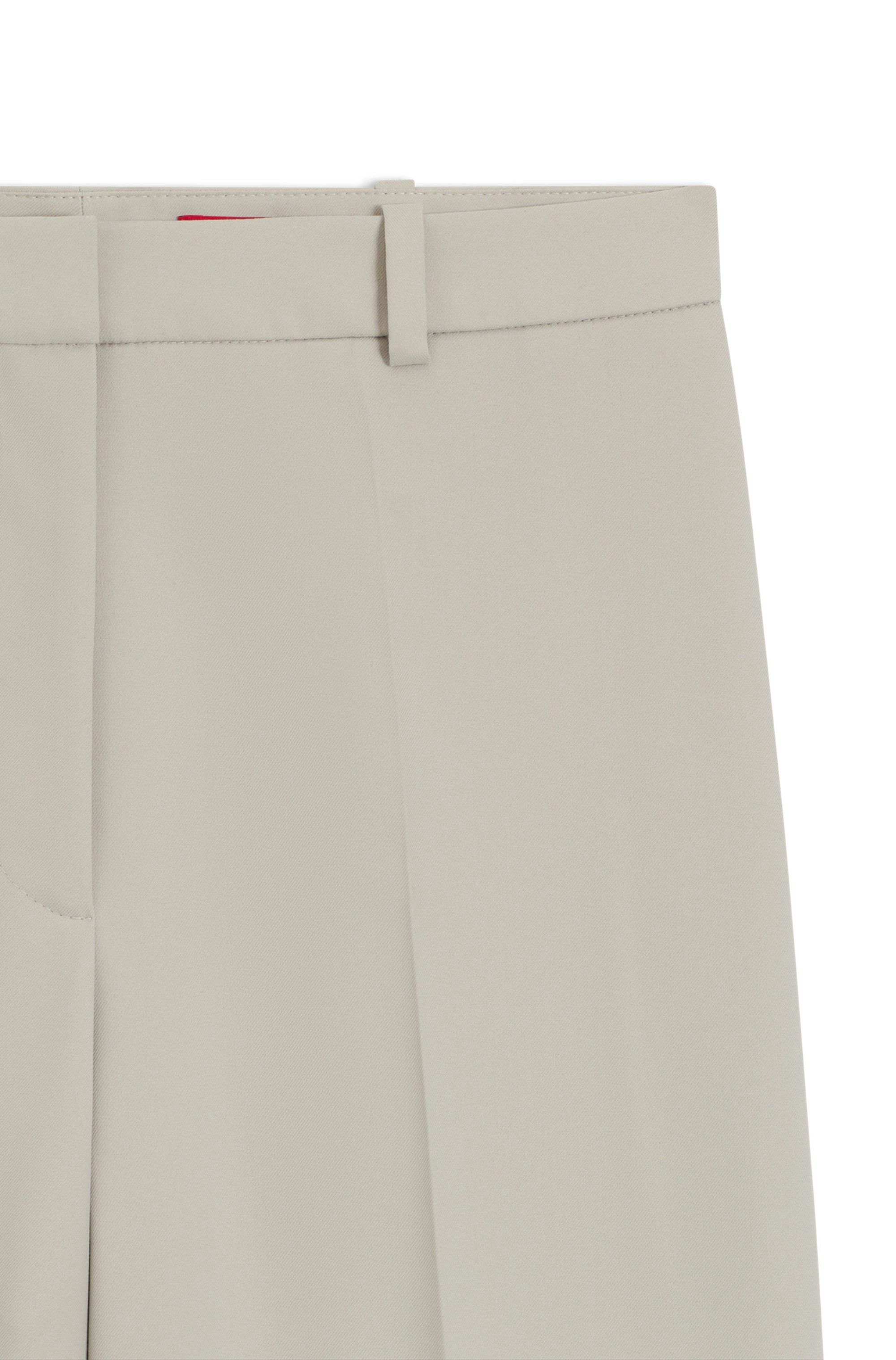 Široké kalhoty regular střihu ze strečové  látky - Open Grey