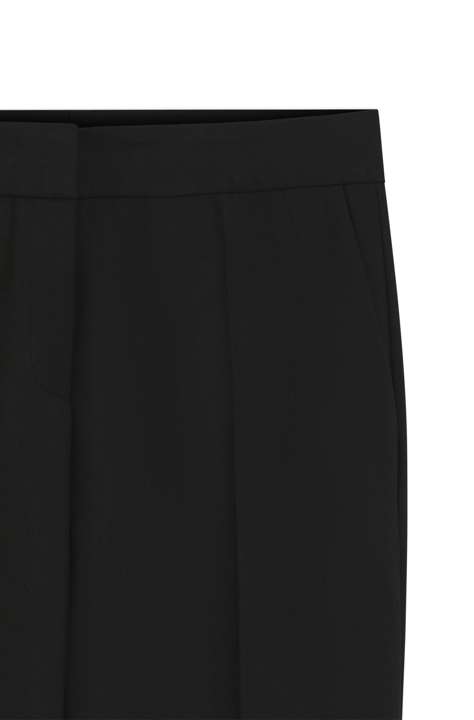 Kalhoty slim fit ze strečového kepru - Black