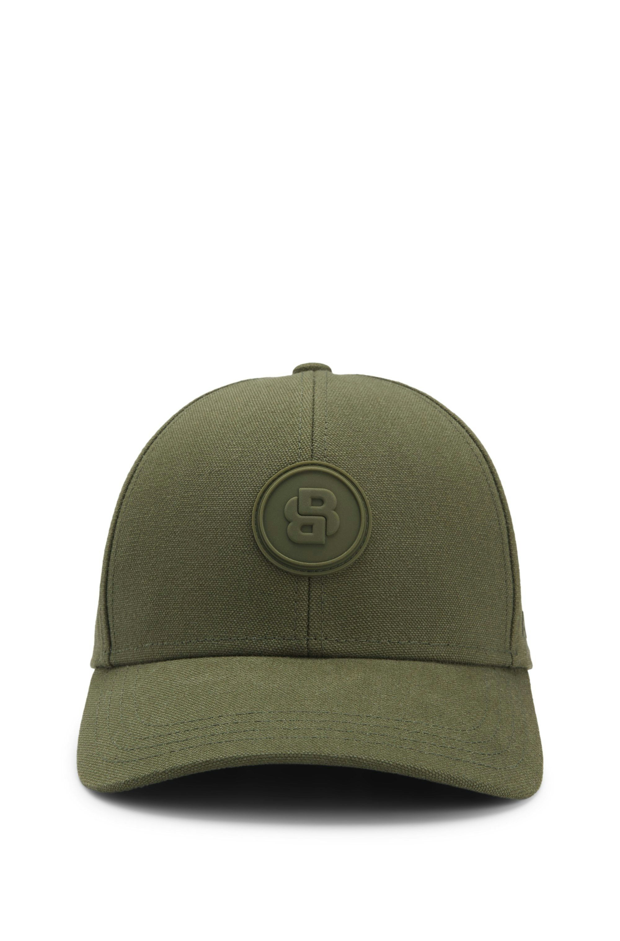 Bavlněná plátěná čepice s monogramem Double B - Open Green