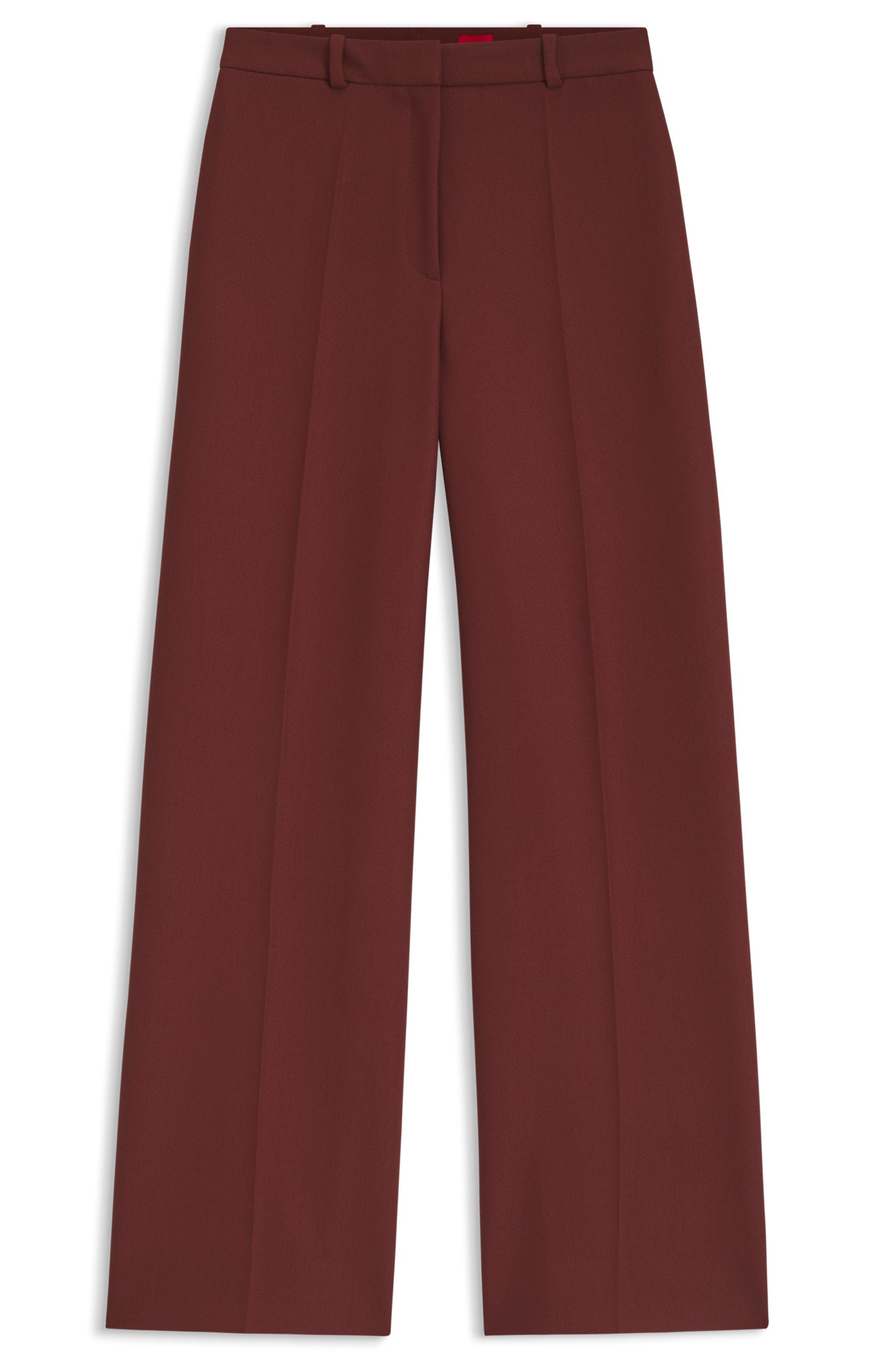 Kalhoty regular střihu s širokými nohavicemi - Brown Overflow