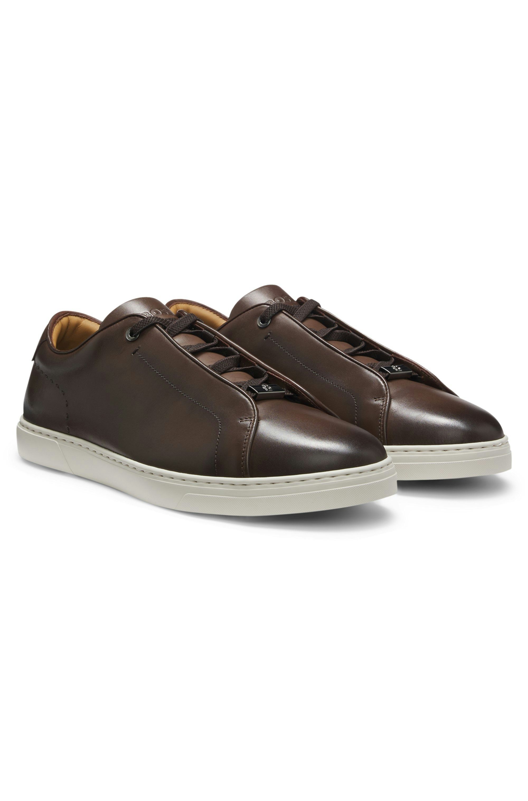 Tenisky Gary z prémiové broušené kůže - Dark Brown