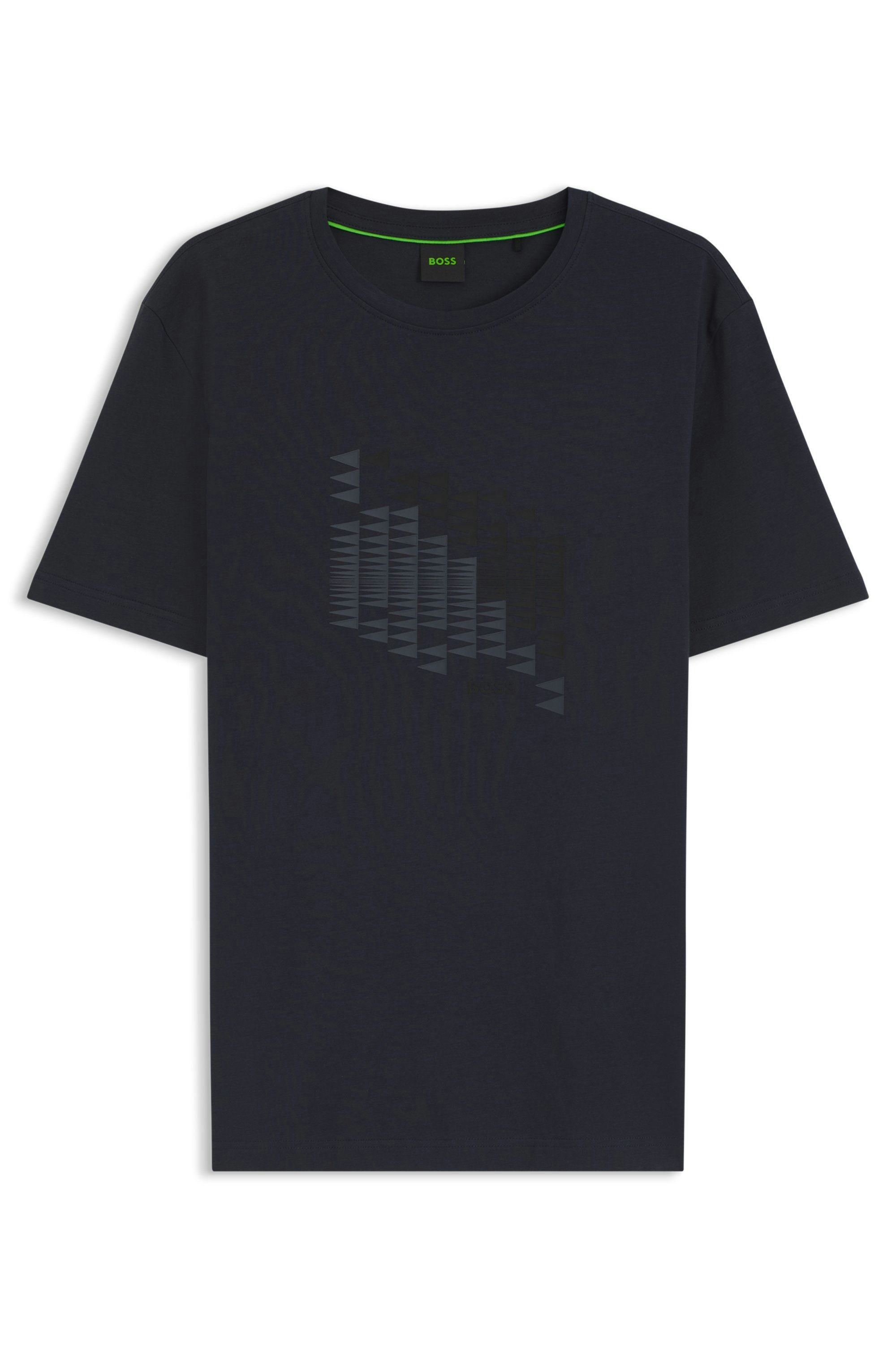 Tričko z elastické bavlny s grafikou vlajky - Dark Blue