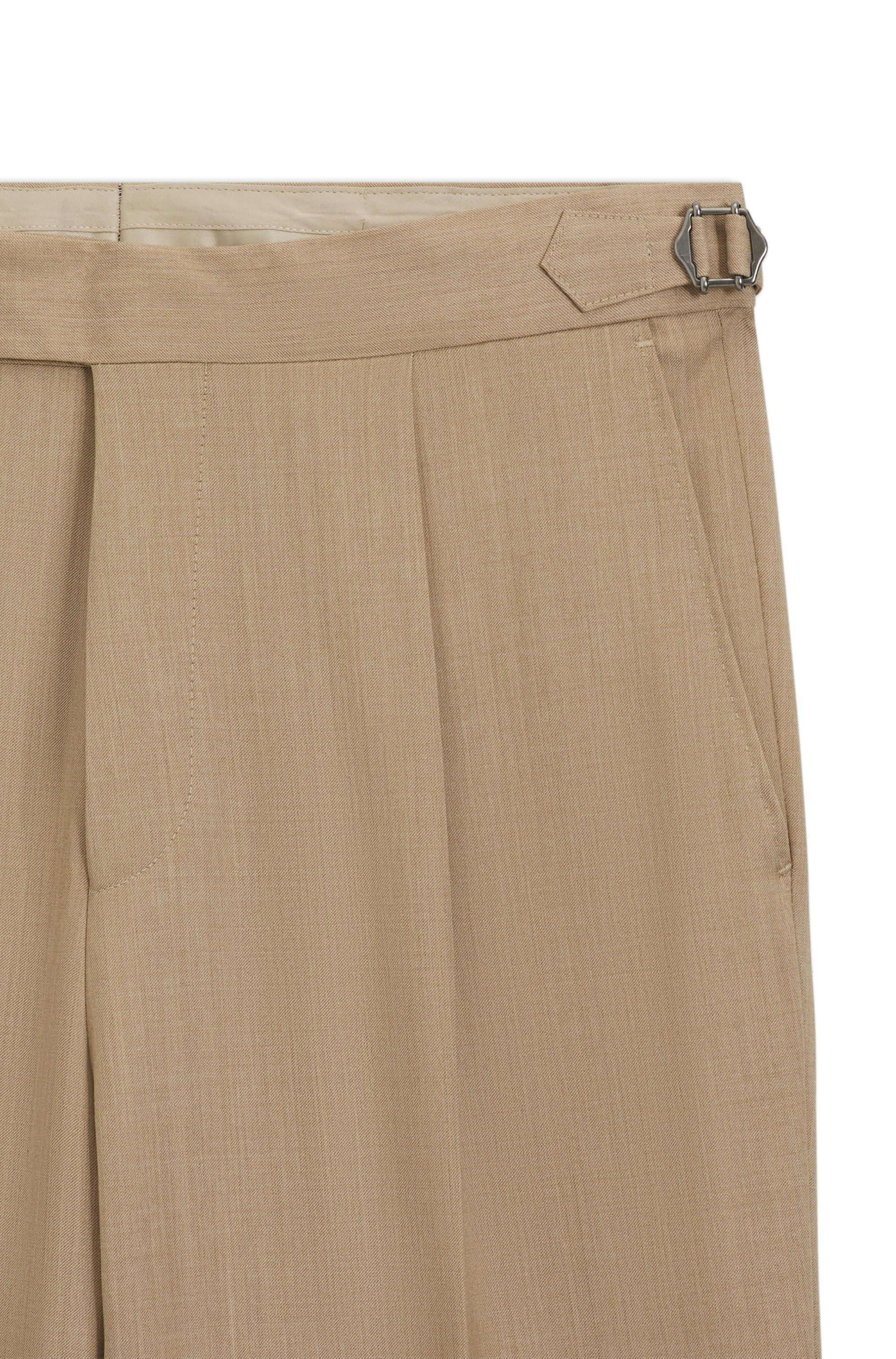 Kalhoty zúženého střihu z panenské vlny serge - Medium Beige