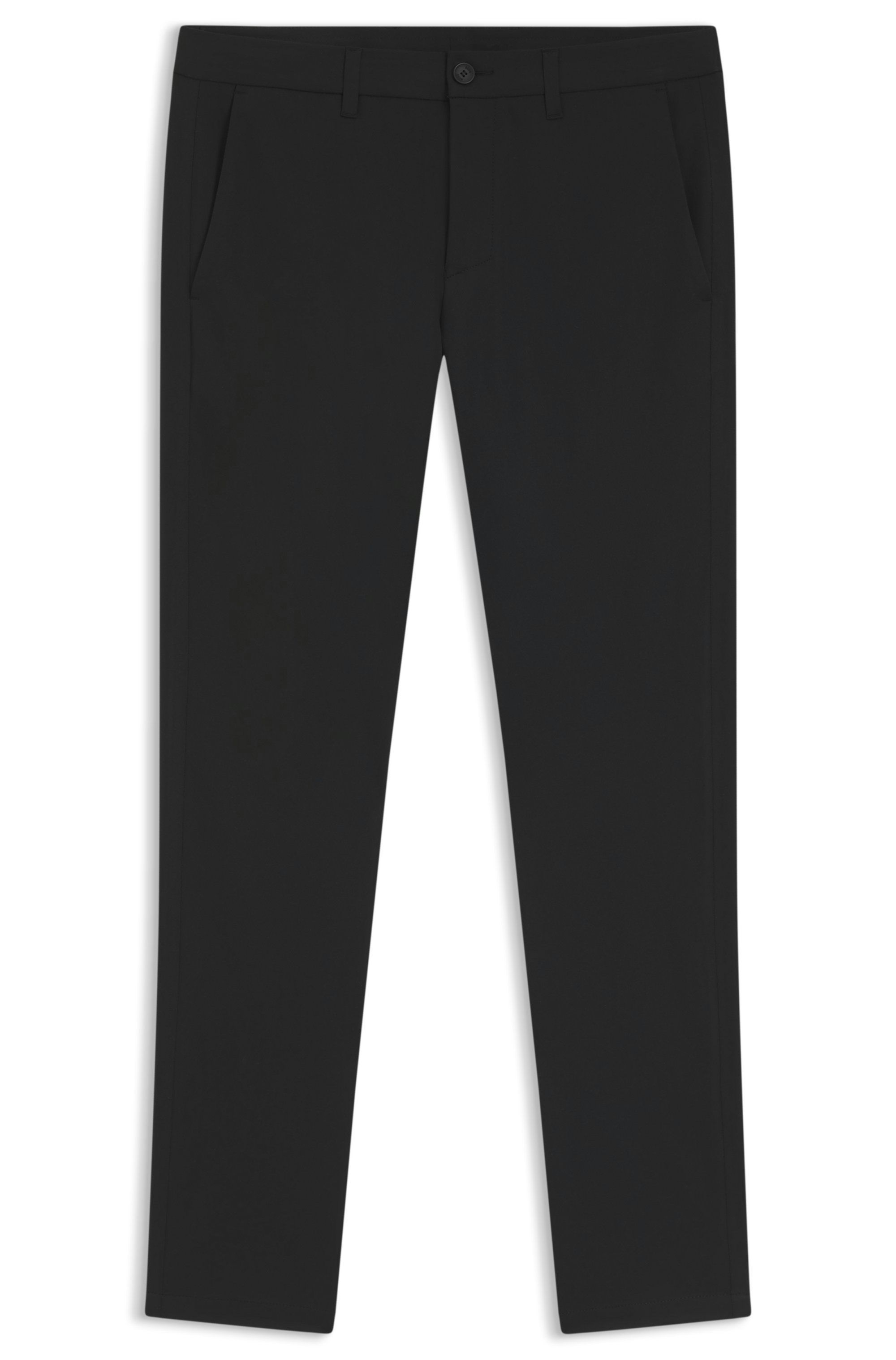 Kalhoty slim fit ze strečové  tkaniny - Black