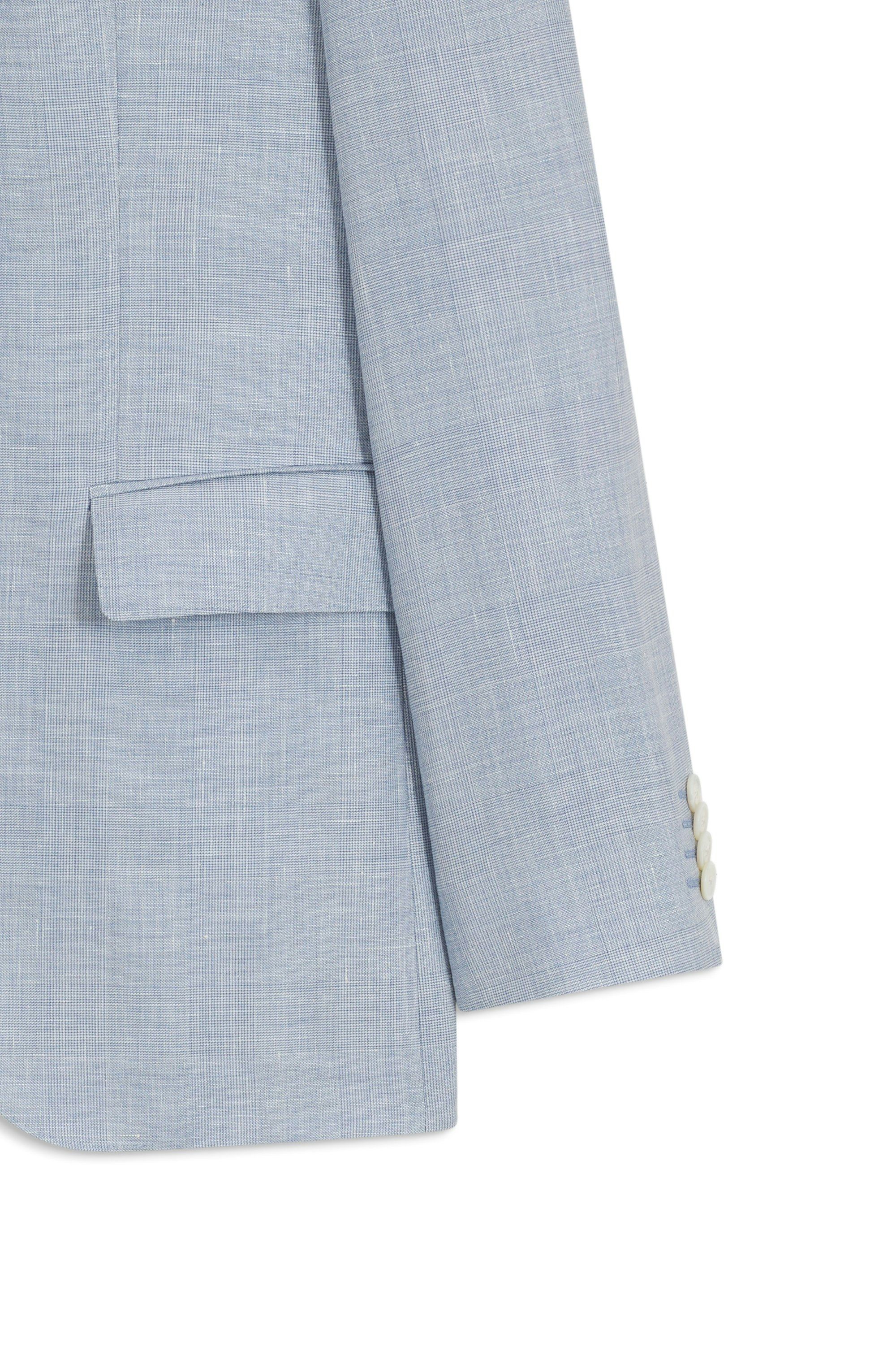 Dvoudílný oblek regular střihu z kostkované látky - Light/Pastel Blue